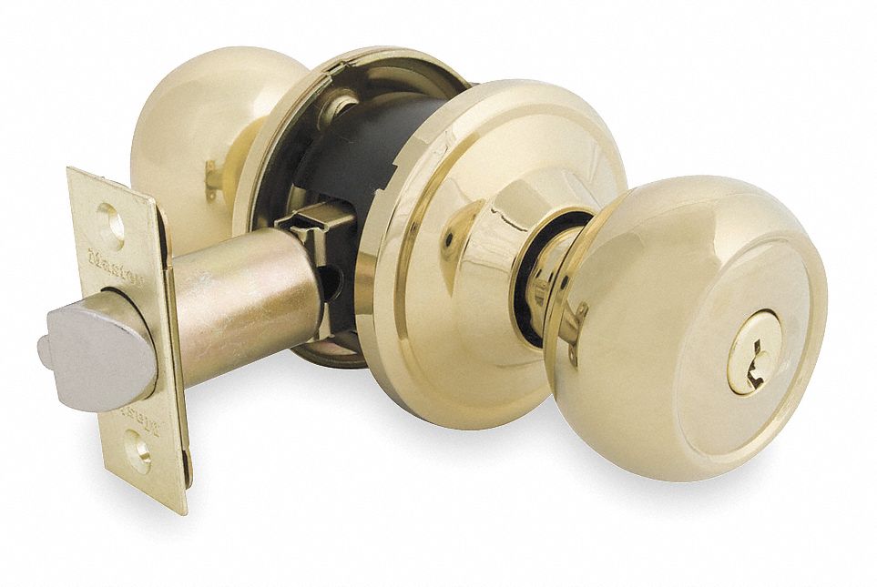 Knob Lockset, Mechanical, Knob, Cylindrical, Entrance, 3 - Grainger