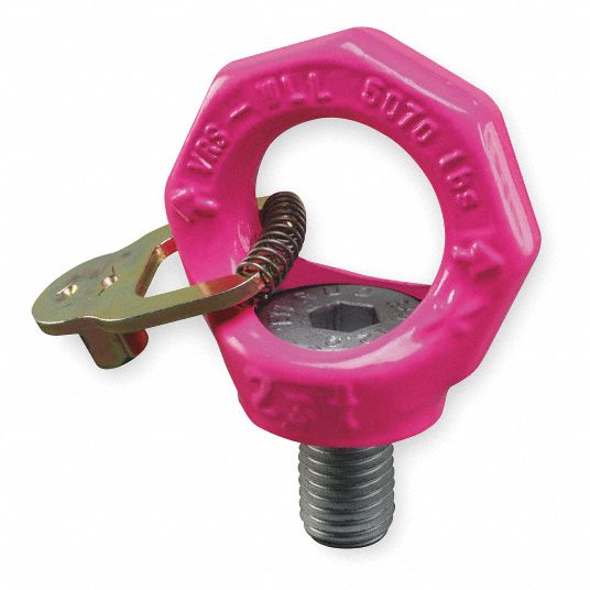 RUD CHAIN Hoist Ring: Screw-On Mounting, VRS, 0° Pivot, 360° Swivel Angle,  1 3/8 in Bail Dia.