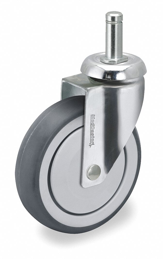COLSON, 4 in Wheel Dia., 240 lb, QuietRoll FrictionRing Stem Caster 1MME5CH04TPP125SWGR09