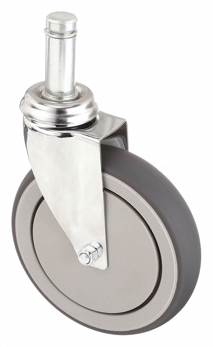 5 in Wheel Dia., 220 lb, QuietRoll FrictionRing Stem Caster 1MME7