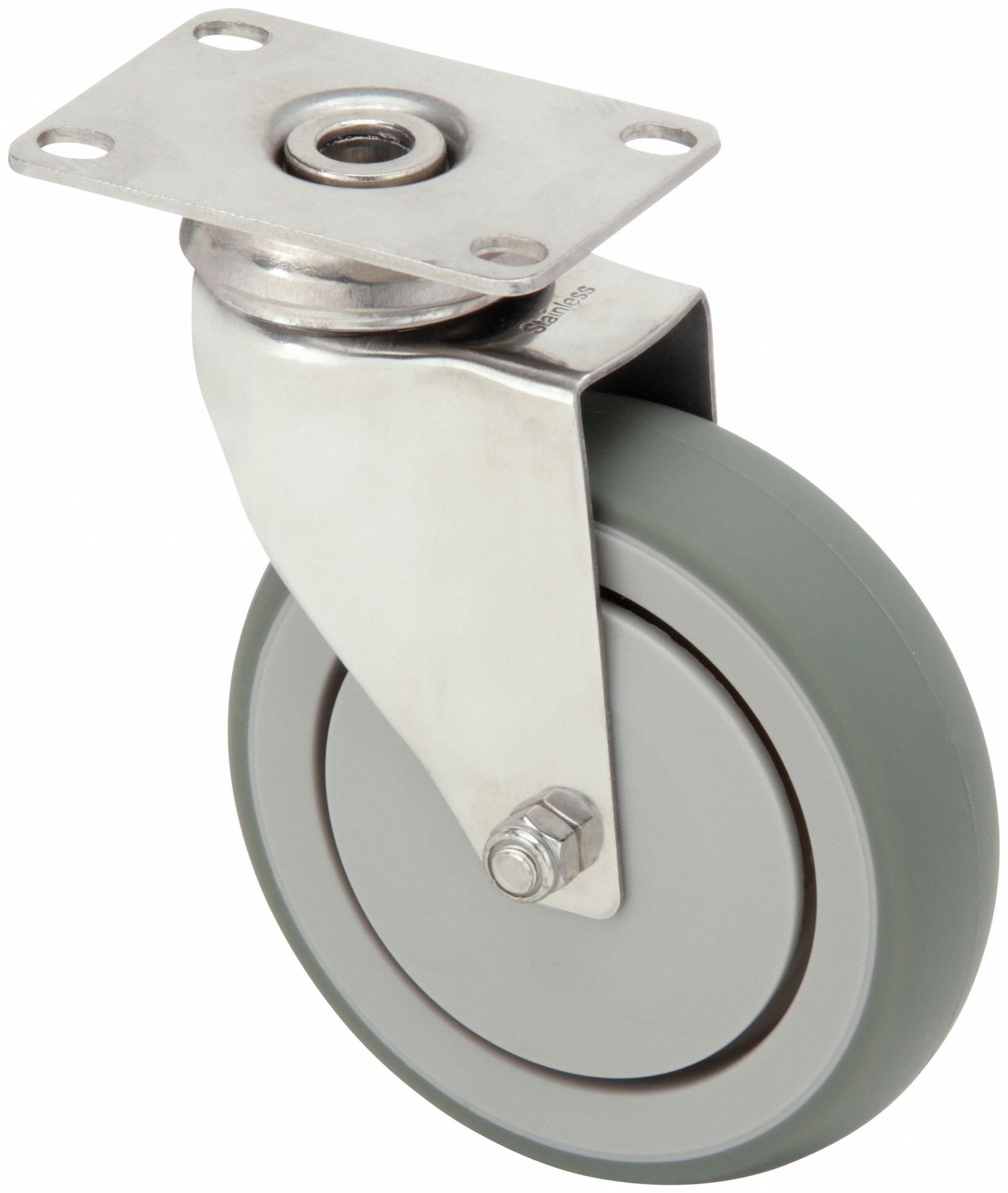 ANTIMICROBIAL CORROSION- & DEBRIS-RESISTANT MEDICAL PLATE CASTER, 6 IN WHEEL DIA