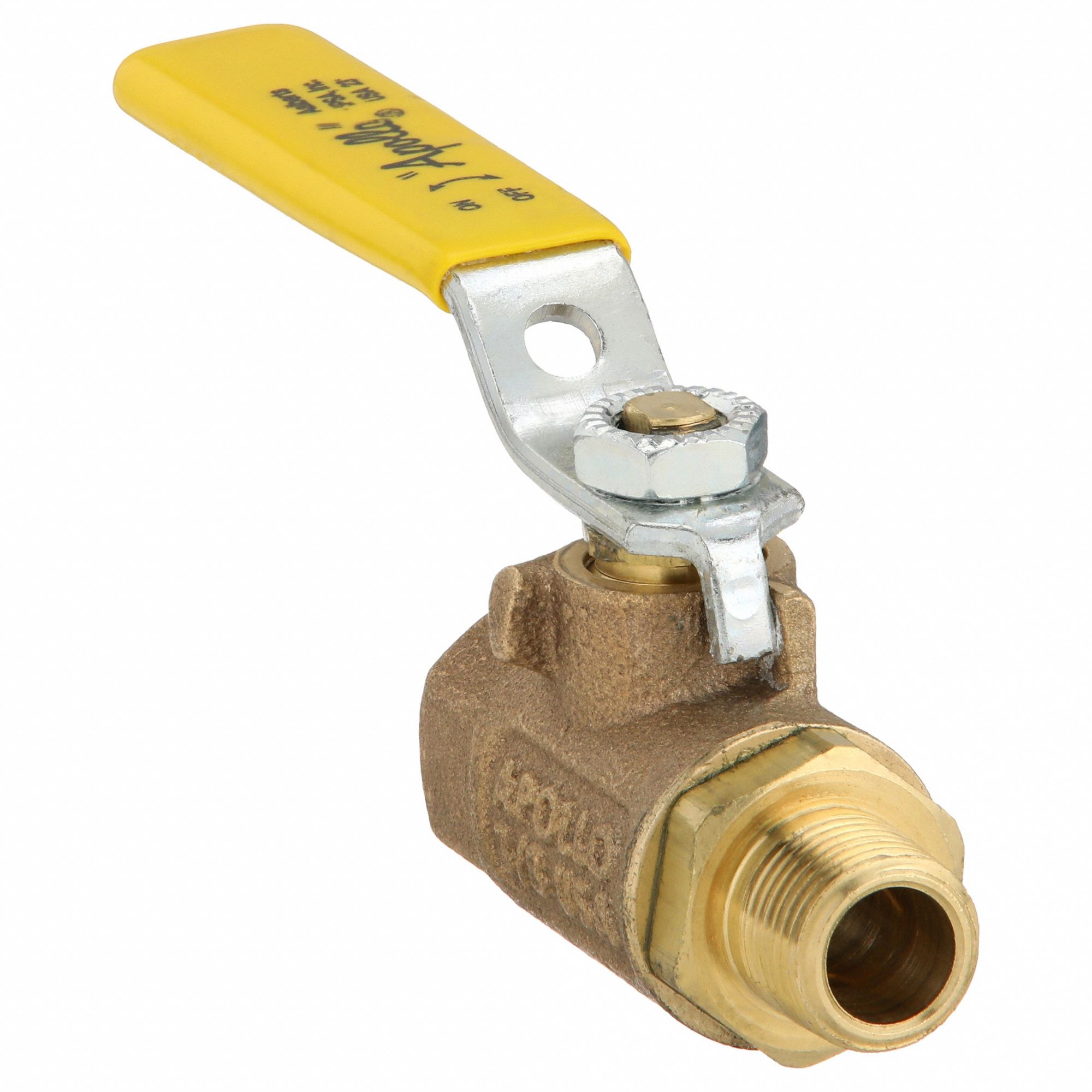 Manual Two-Way Ball Valve: 3/8 in, Bronze, Straight, FNPT x MNPT, 600 psi Max. Pressure (CWP)