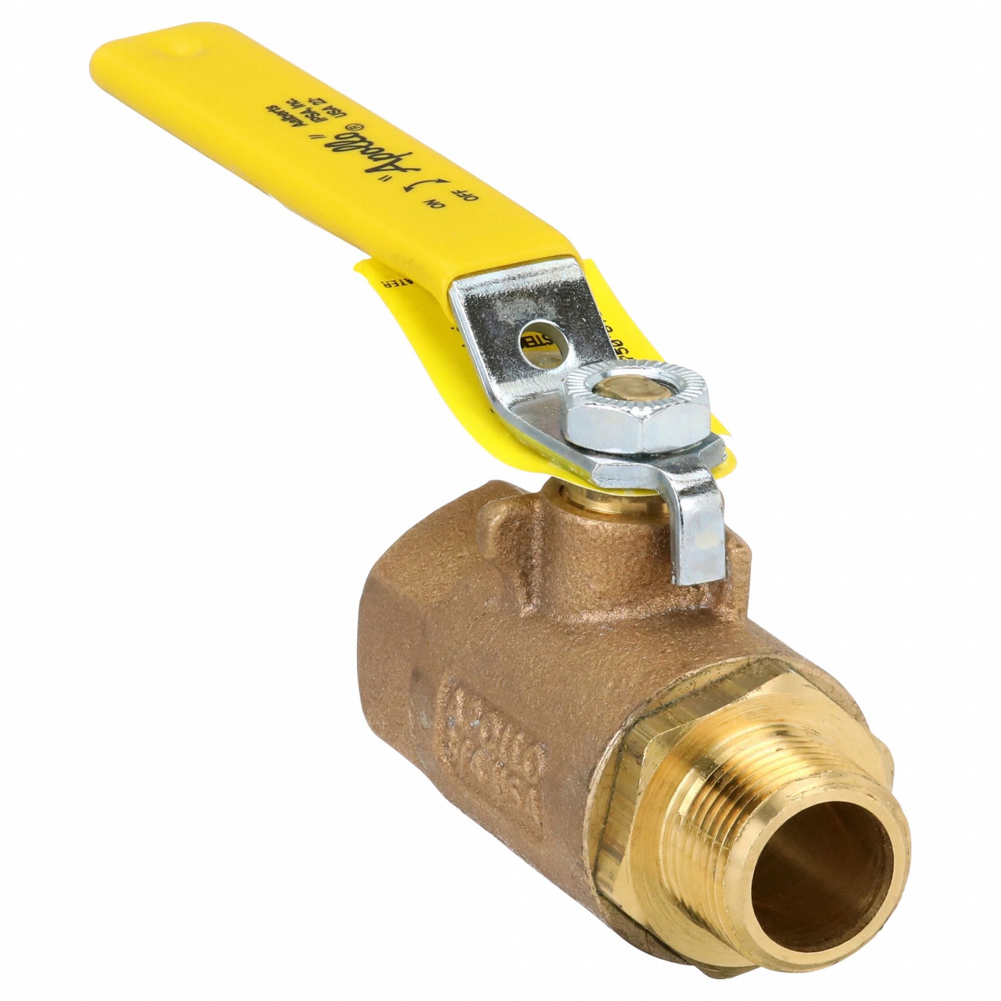 Manual Two-Way Ball Valve: 3/4 in, Bronze, Straight, FNPT x MNPT, 600 psi Max. Pressure (CWP)