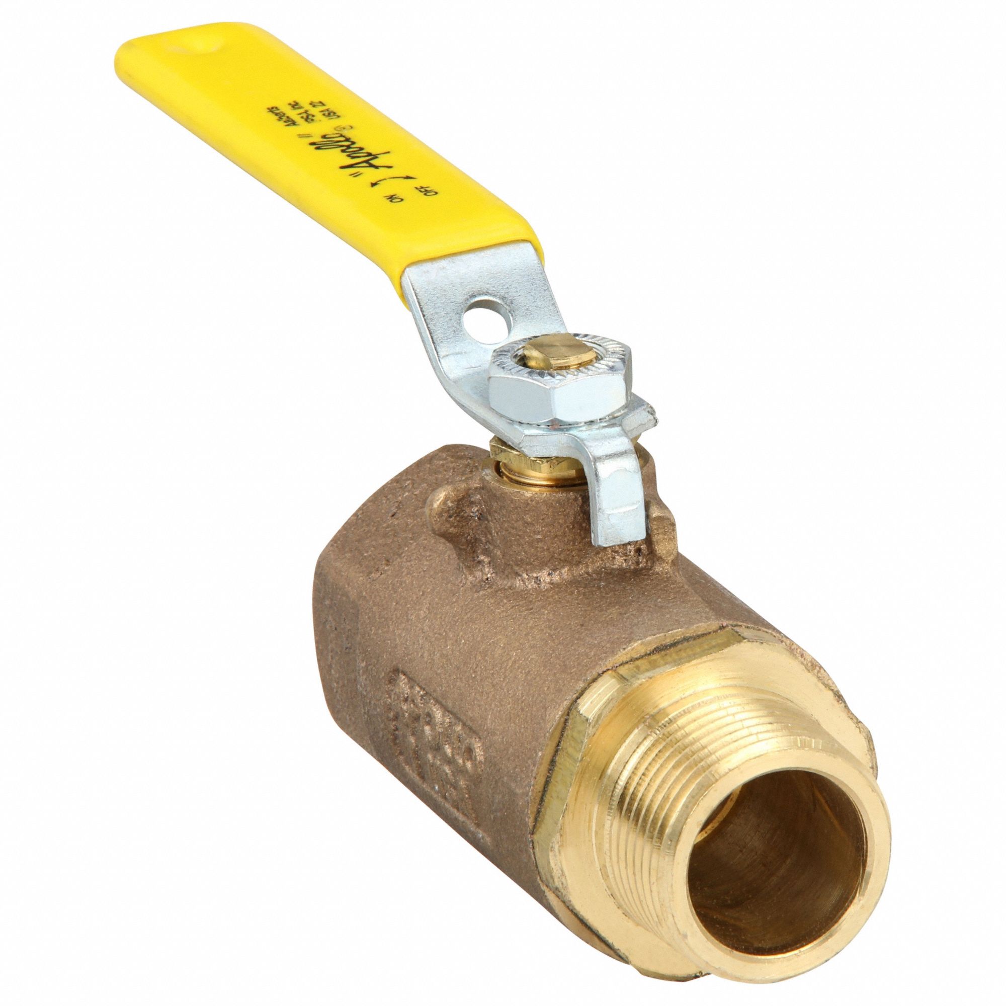 Manual Two-Way Ball Valve: 1 in, Bronze, Straight, FNPT x MNPT, 600 psi Max. Pressure (CWP)