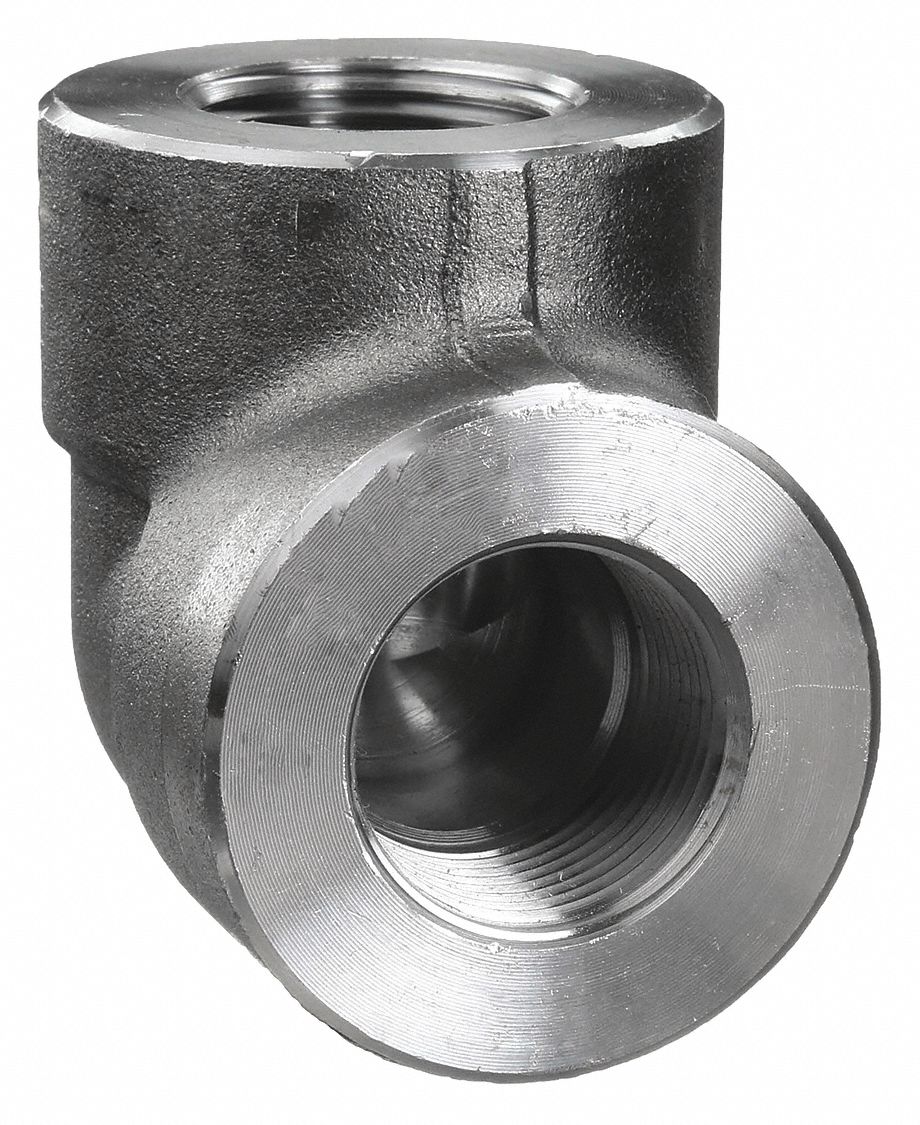 90 °  ELBOW: FORGED STEEL, ½ IN X ½ IN FITTING, FEMALE NPT X FEMALE NPT, CLASS 3000