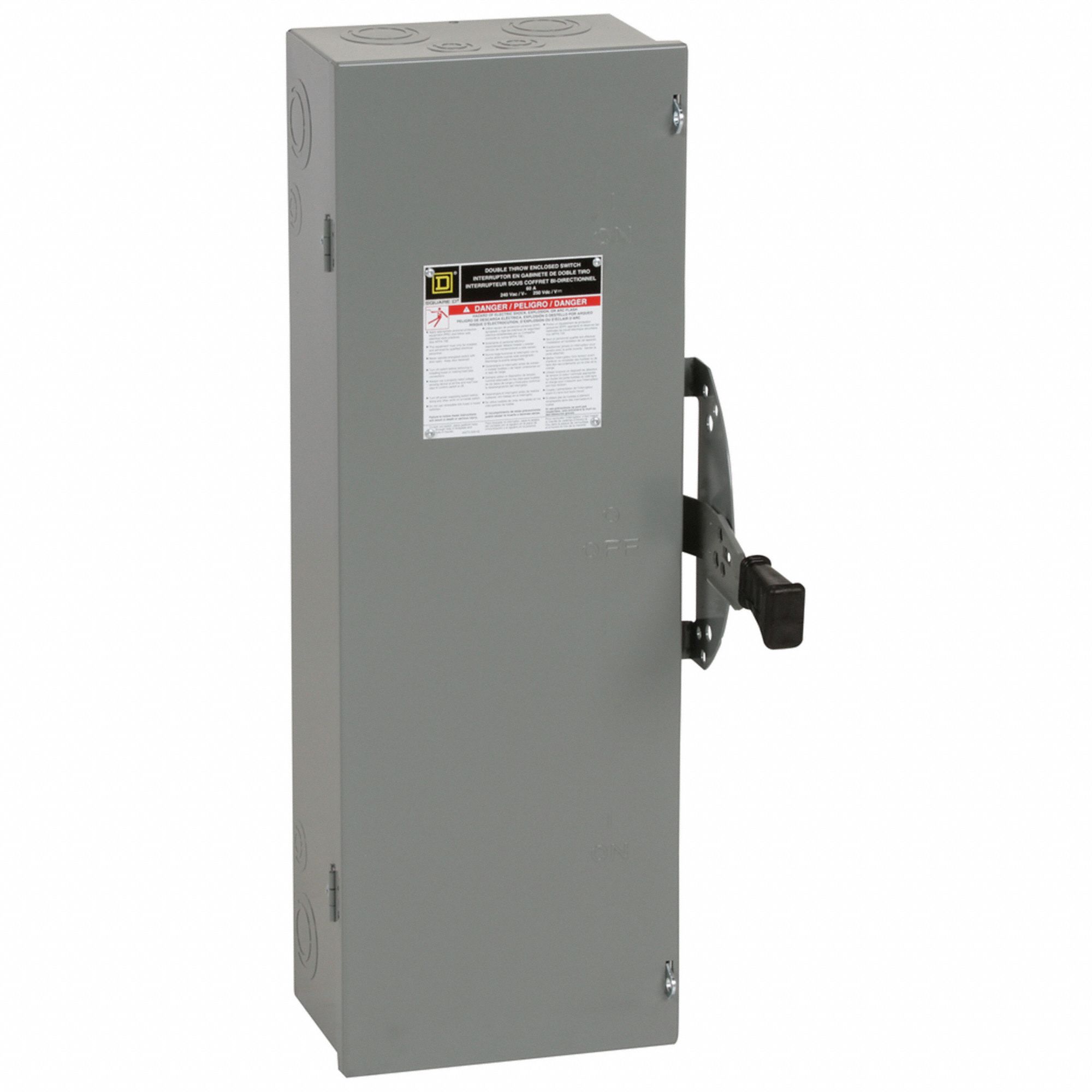 Safety Switch: Non-Fusible, 60 A, Three Phase, 240V AC, Galvanized Steel, Indoor
