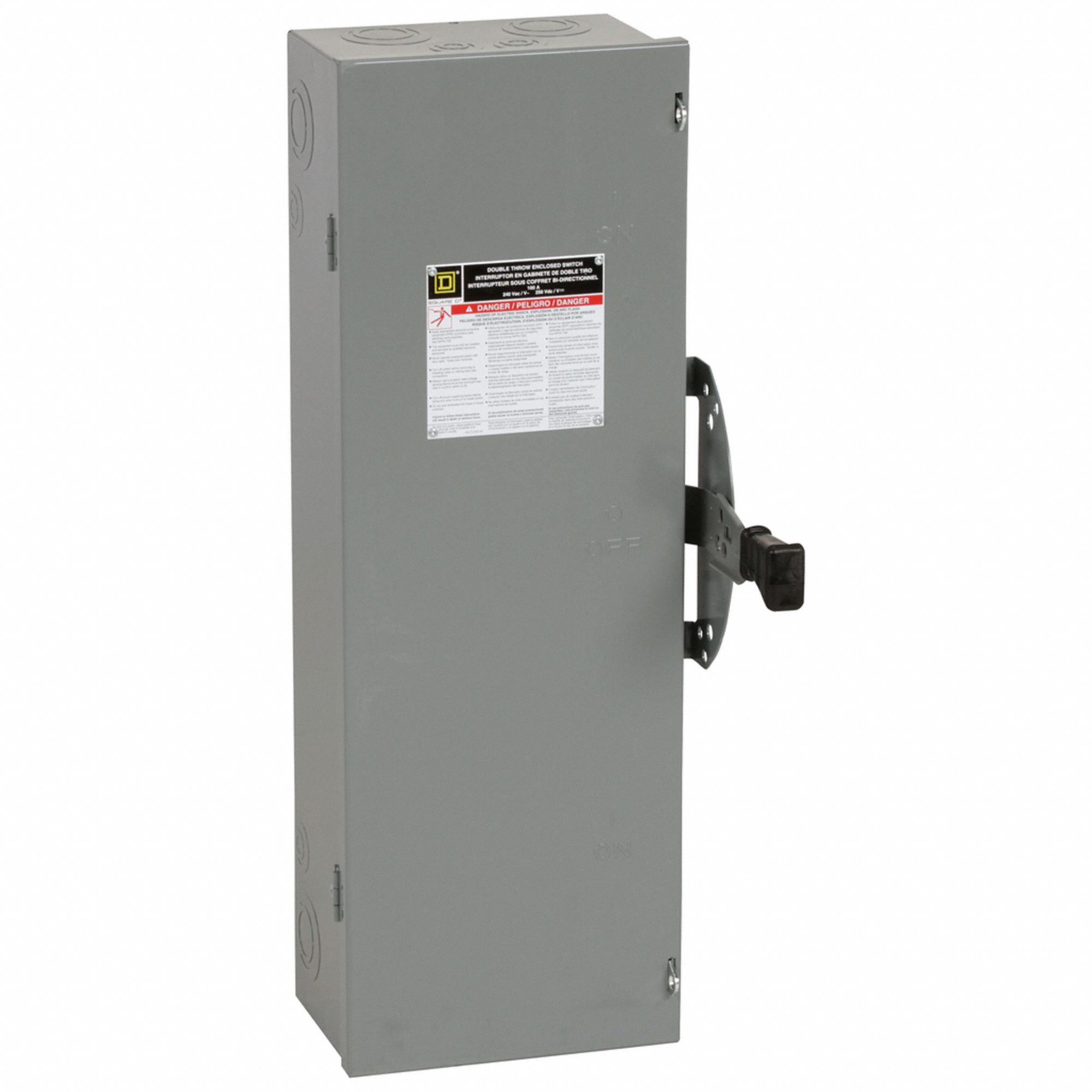 Safety Switch: Non-Fusible, 100 A, Three Phase, 240V AC, Galvanized Steel, Indoor