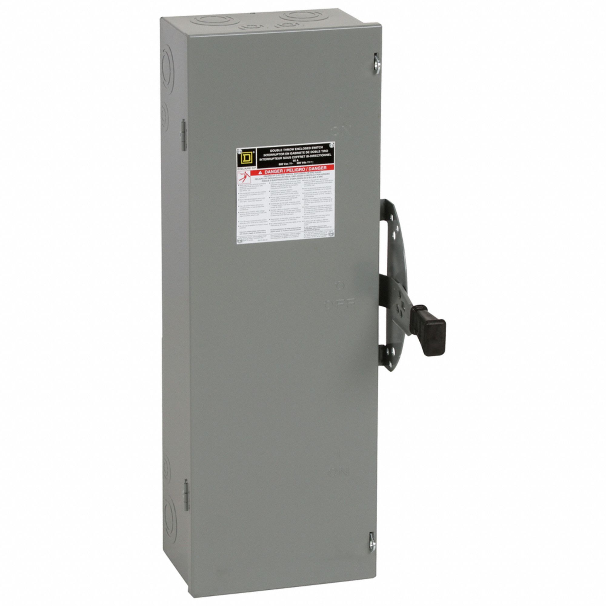 Safety Switch: Non-Fusible, 60 A, Three Phase, 600V AC, Galvanized Steel, Indoor