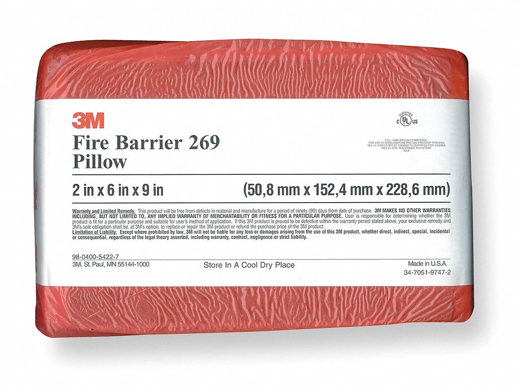 3M 05111516578 2 X 4 X 9" Red Fire Barrier Self-locking Pillow for sale online 