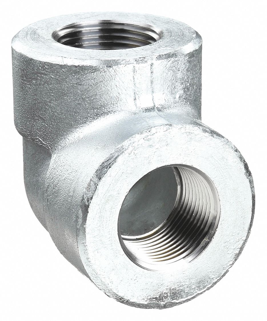 90 °  ELBOW: FORGED STEEL, ½ IN X ½ IN, NPT X NPT THREAD, CLASS 3000