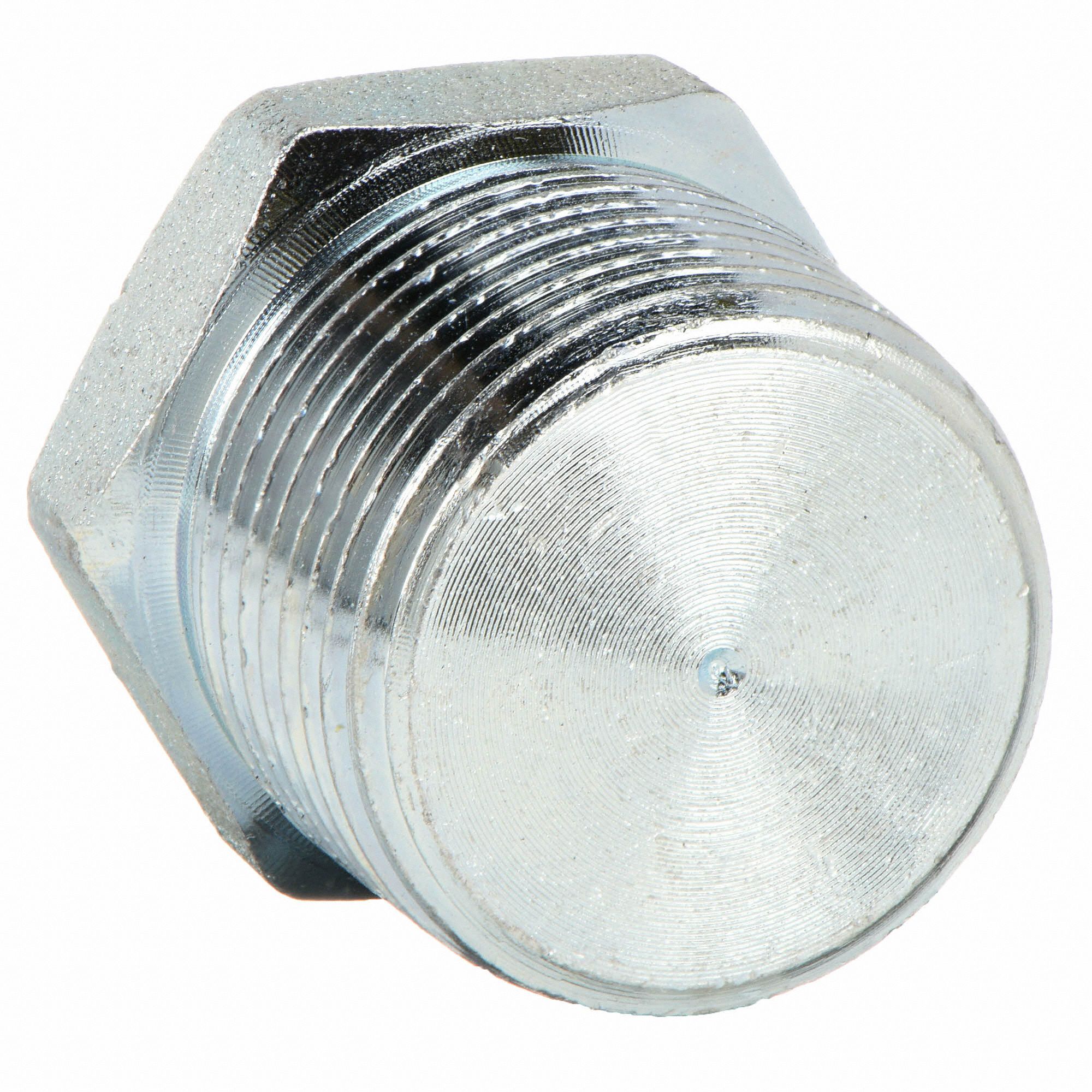 GRAINGER APPROVED Galvanized Steel Hex Head Plug, 1/4" Pipe Size