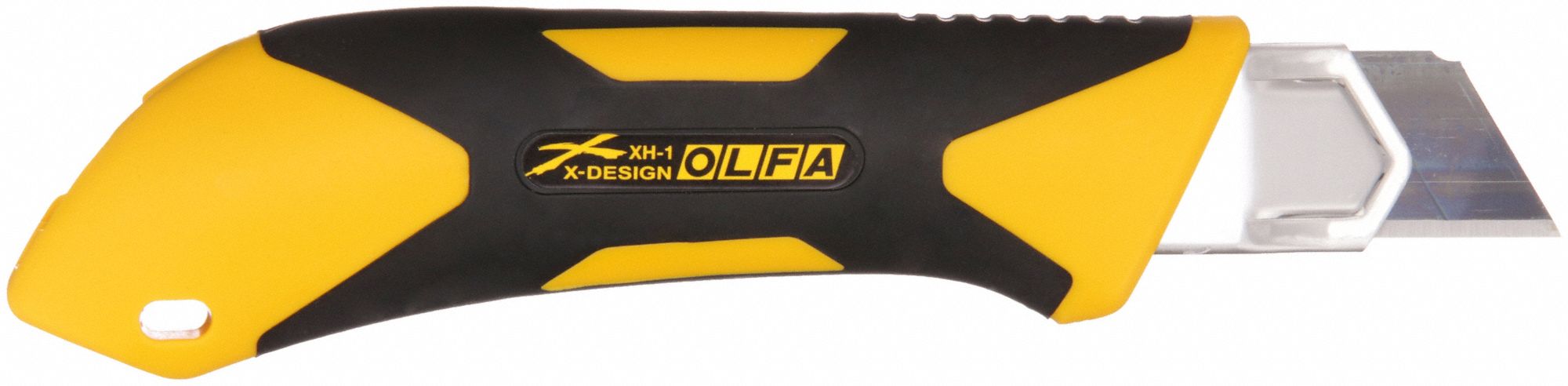 Snap-Off Utility Knife: 7 1/2 in Overall Lg, Rubberized, 7 Segments, 0 Blades Stored, Plastic