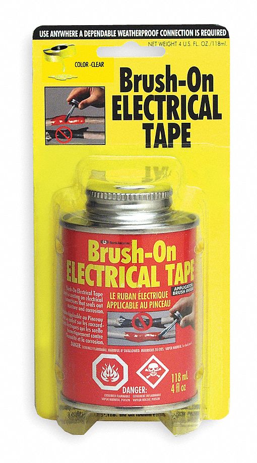 Brush On Electrical Tape,Clear,4 Oz Grainger