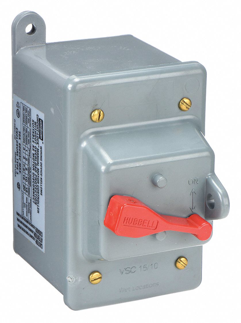 Hubbell Wiring Device-Kellems - 3 Poles, 30 Amp, Open Toggle Manual Motor  Starter - 54032776 - MSC Industrial Supply