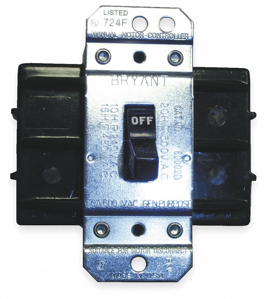 HUBBELL WIRING DEVICEKELLEMS Manual Motor Switch, Toggle, No Enclosure