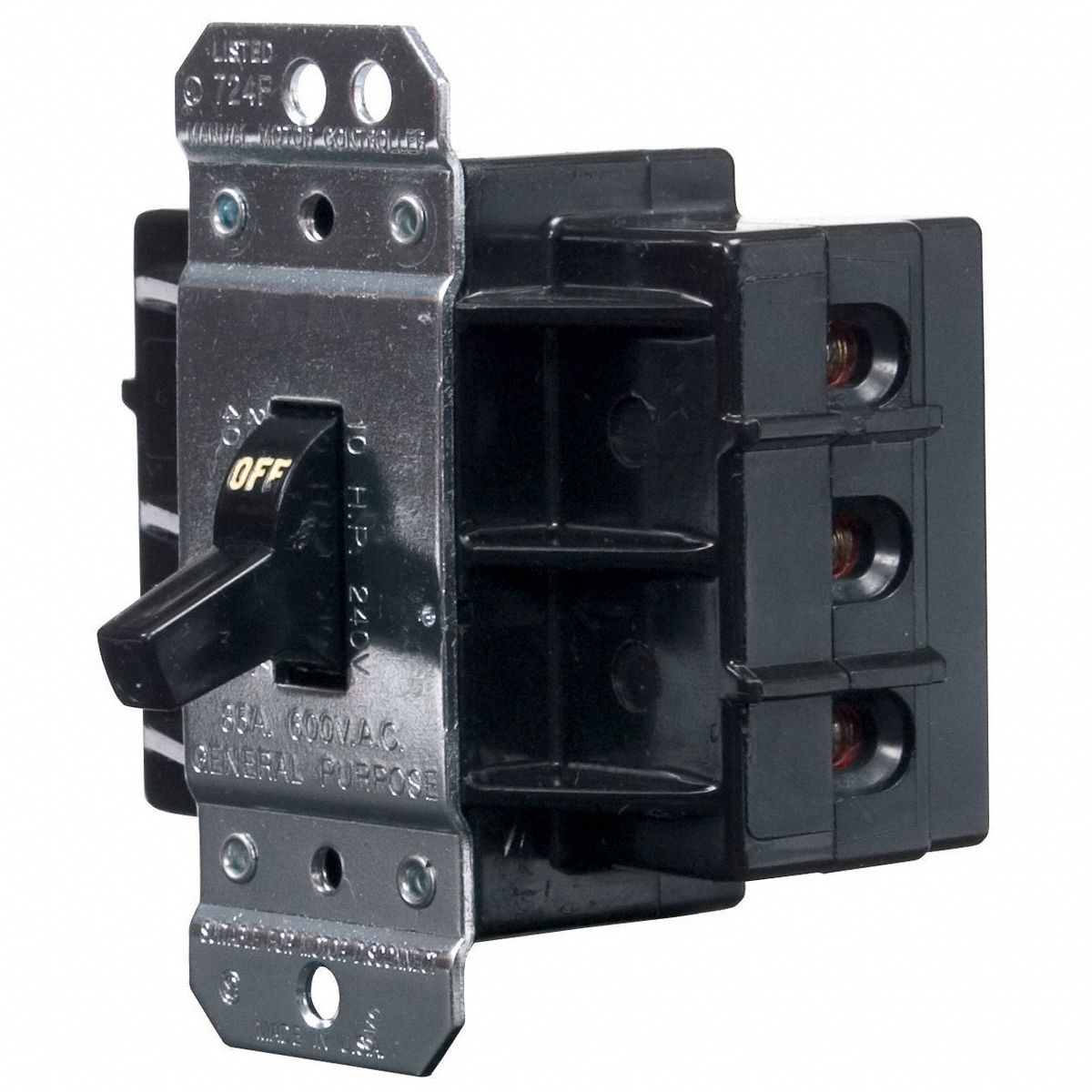 Manual Motor Switch: 2 Poles, 85 A, No Enclosure