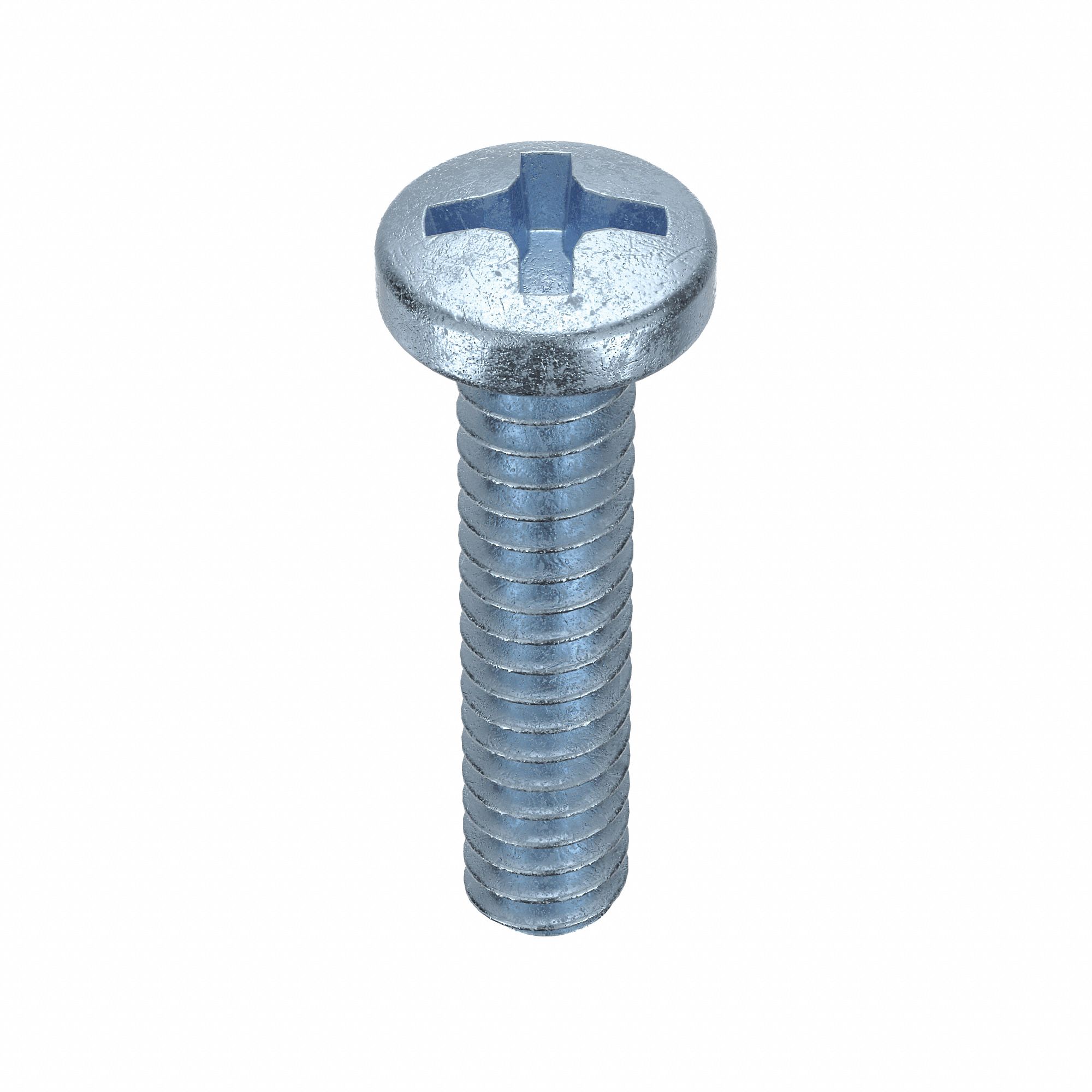 MACHINE SCREW, #6-32 THREAD, ⅝ IN L, STEEL, ZINC PLATED, PAN, PHILLIPS, ASME B18.6.3, 100 PK