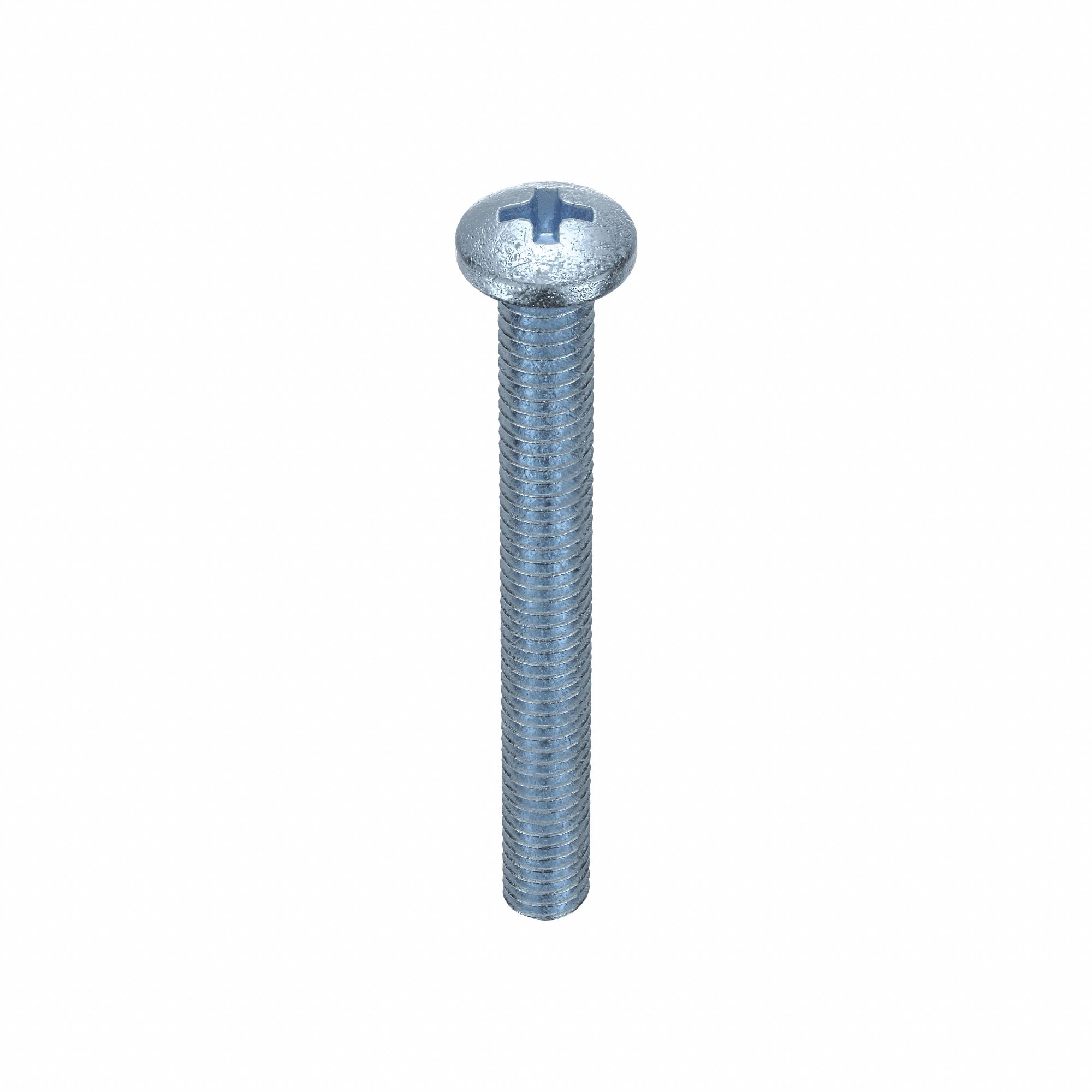 MACHINE SCREW, #6-32 THREAD SIZE, 1&frac14; IN L, STEEL, ZINC PLATED, PAN, PHILLIPS, INCH, 100 PK