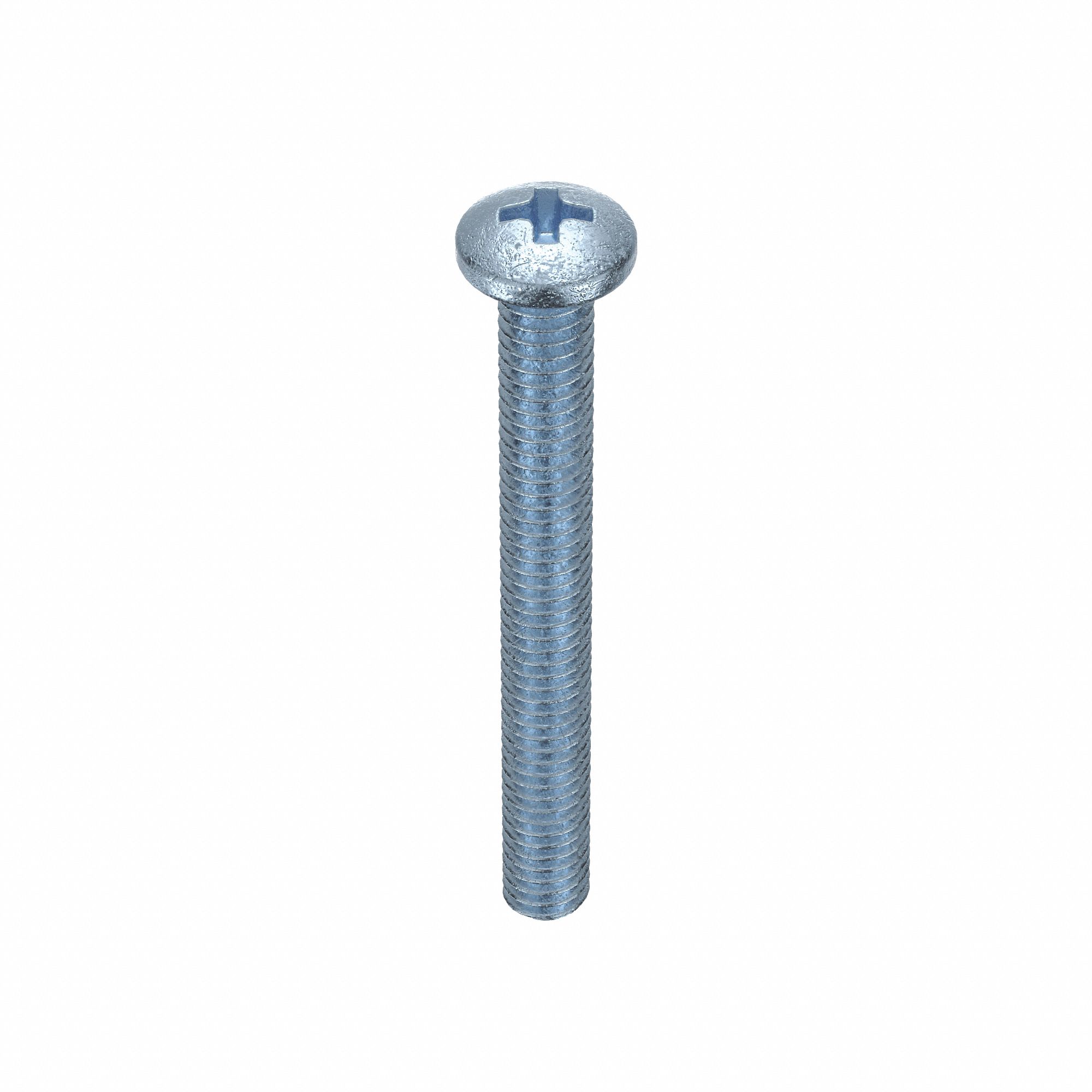 MACHINE SCREW, #6-32 THREAD SIZE, 1¼ IN L, STEEL, ZINC PLATED, PAN, PHILLIPS, INCH, 100 PK