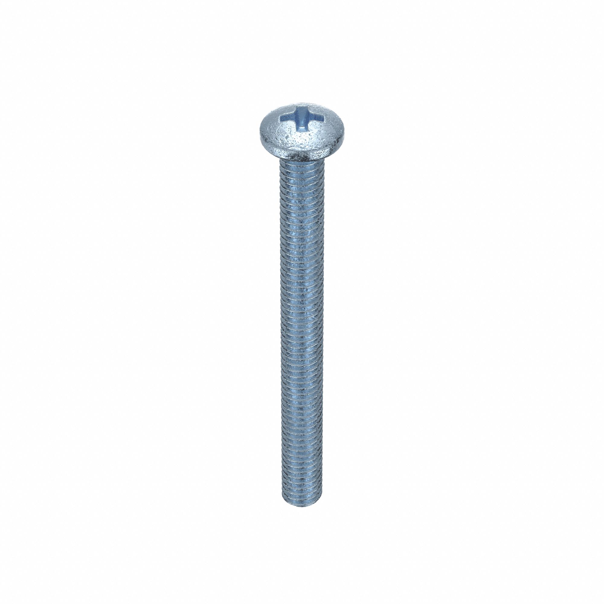 MACHINE SCREW, #6-32 THREAD SIZE, 1½ IN L, STEEL, ZINC PLATED, PAN, PHILLIPS, INCH, 100 PK