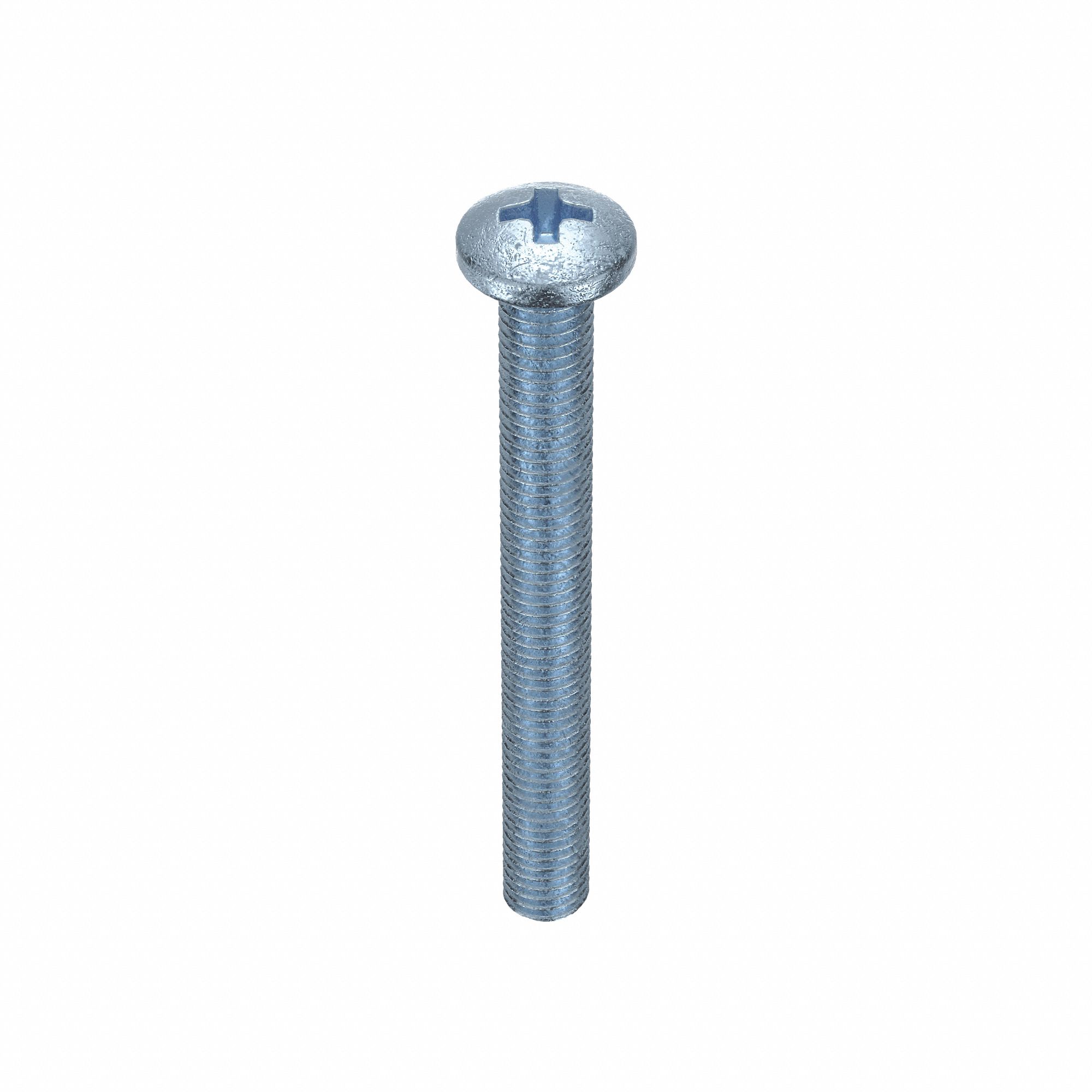 MACHINE SCREW, #8-32 THREAD SIZE, 1½ IN L, STEEL, ZINC PLATED, PAN, PHILLIPS, INCH, 100 PK