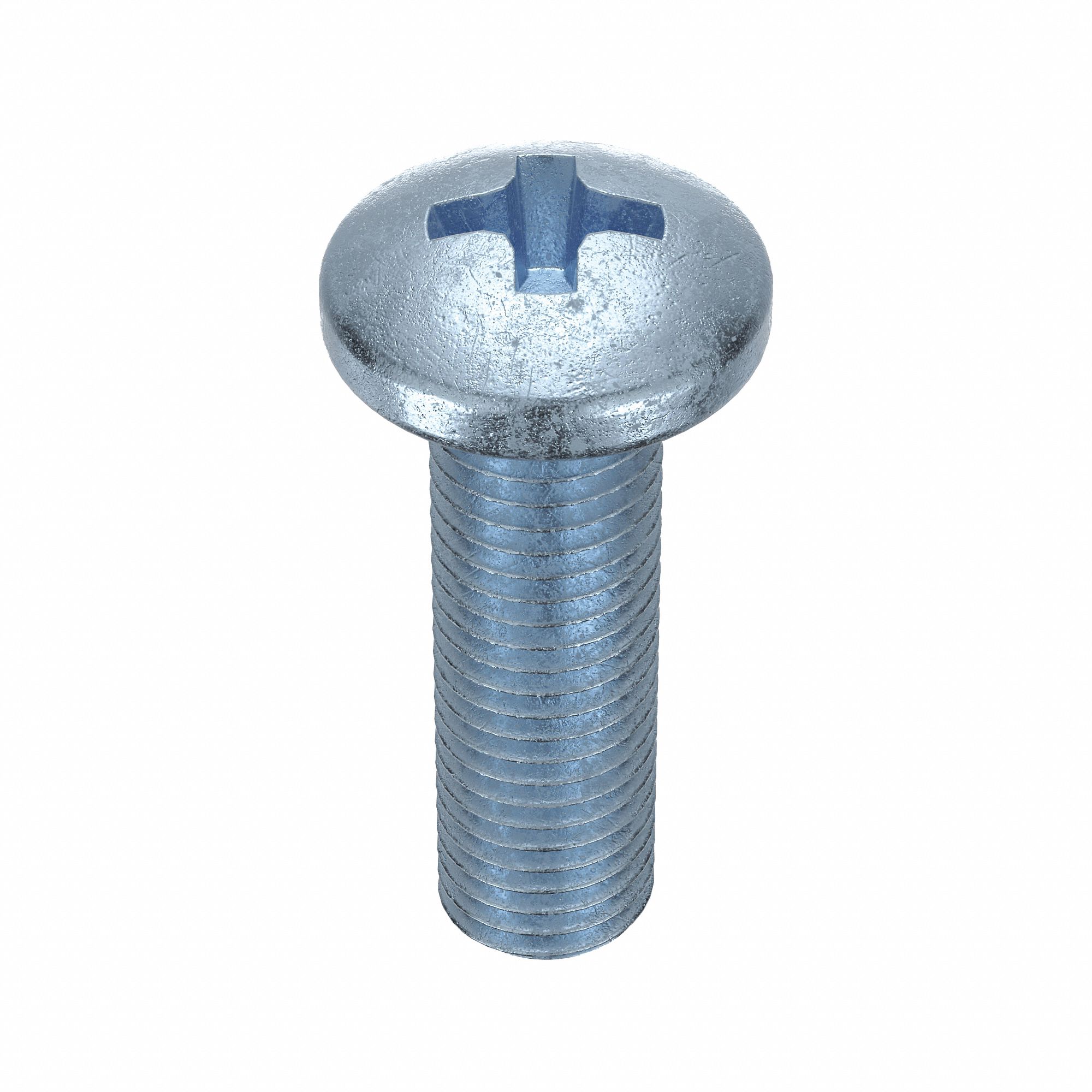 MACHINE SCREW, #10-24 THREAD, ⅝ IN L, STEEL, ZINC PLATED, PAN, PHILLIPS, INCH, ROUND, 100 PK