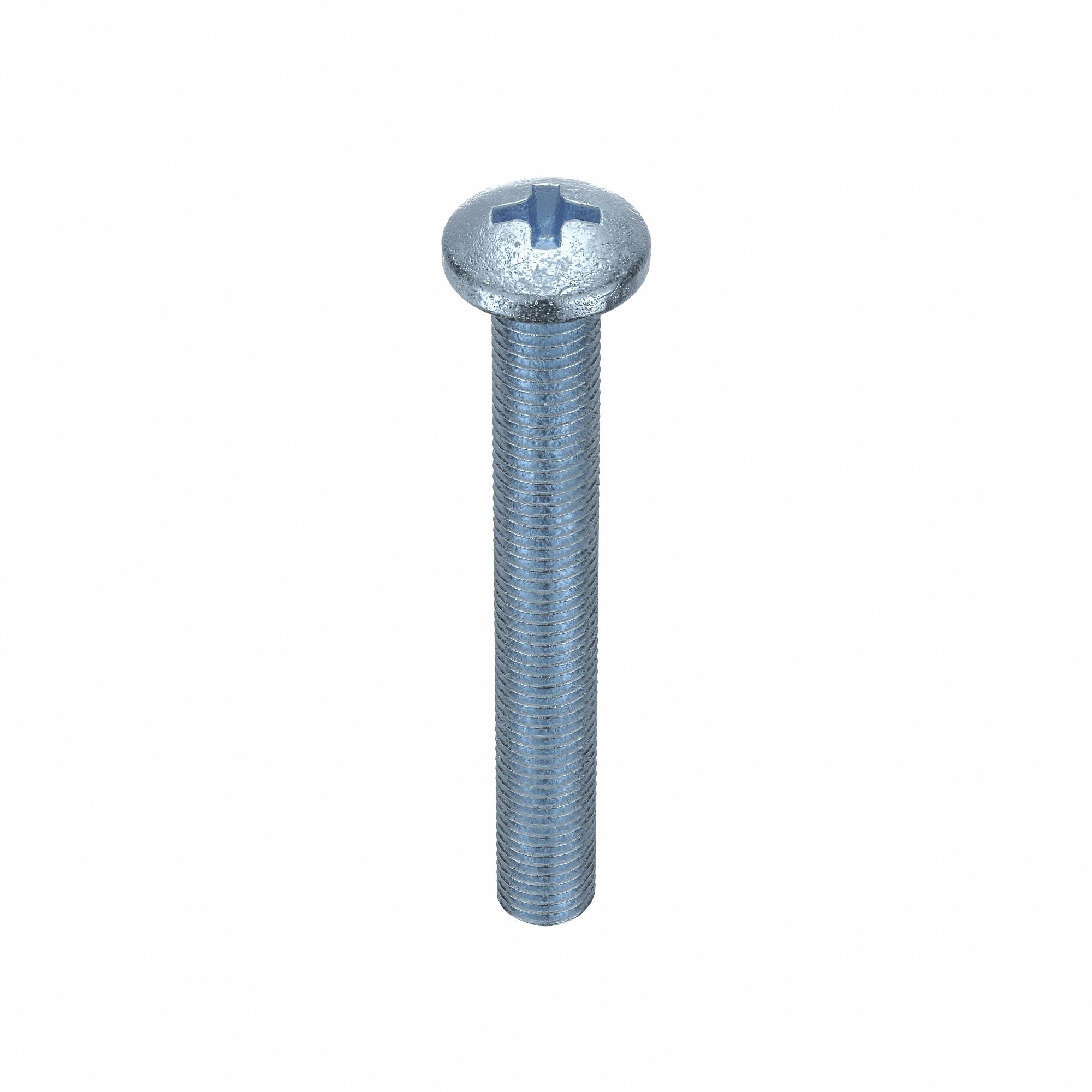MACHINE SCREW, #10-24 THREAD, 1&frac12; IN L, STEEL, ZINC PLATED, PAN, PHILLIPS, INCH, 100 PK