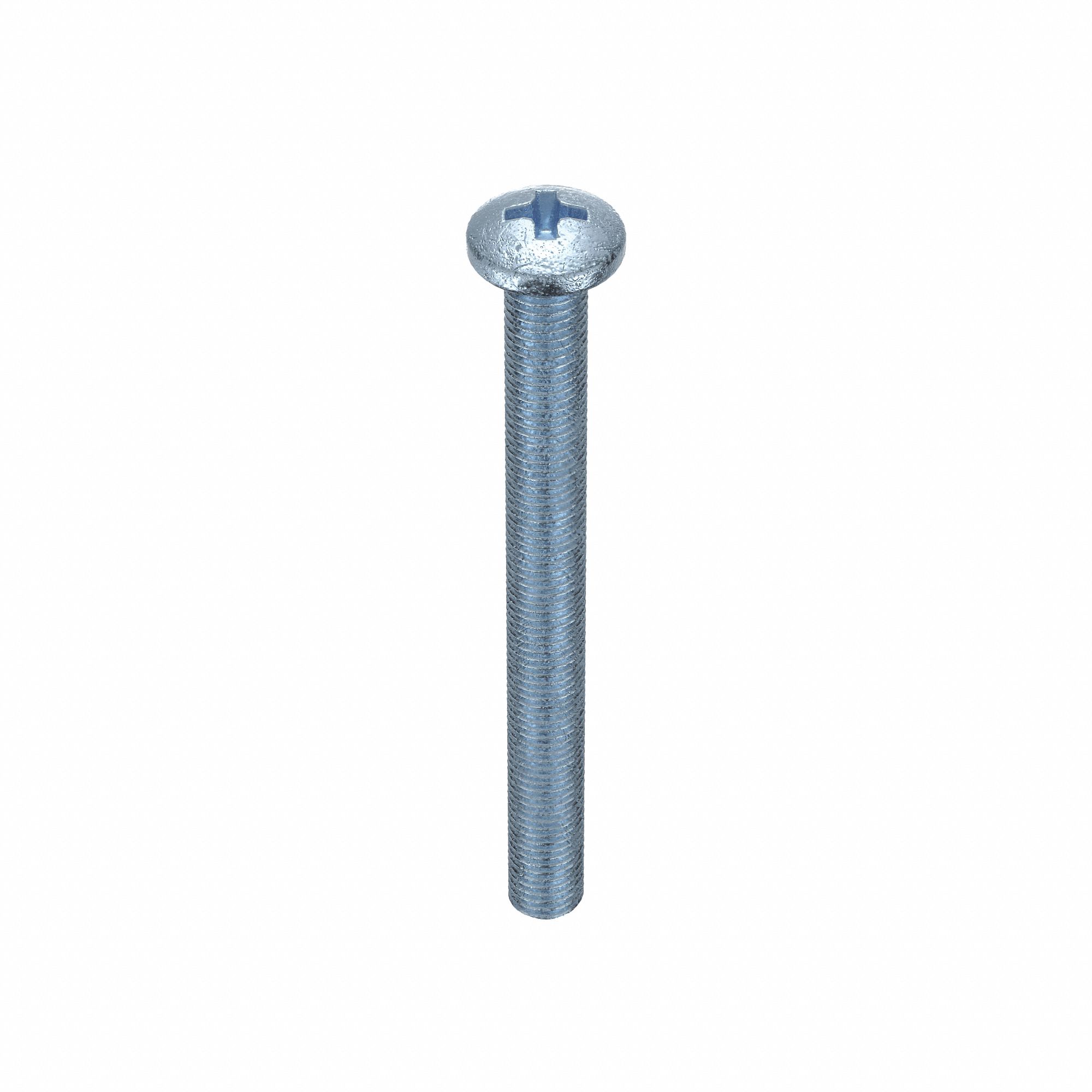 MACHINE SCREW, #10-24 THREAD, 2 IN L, STEEL, ZINC PLATED, PAN, PHILLIPS, ASME B18.6.3, 100 PK