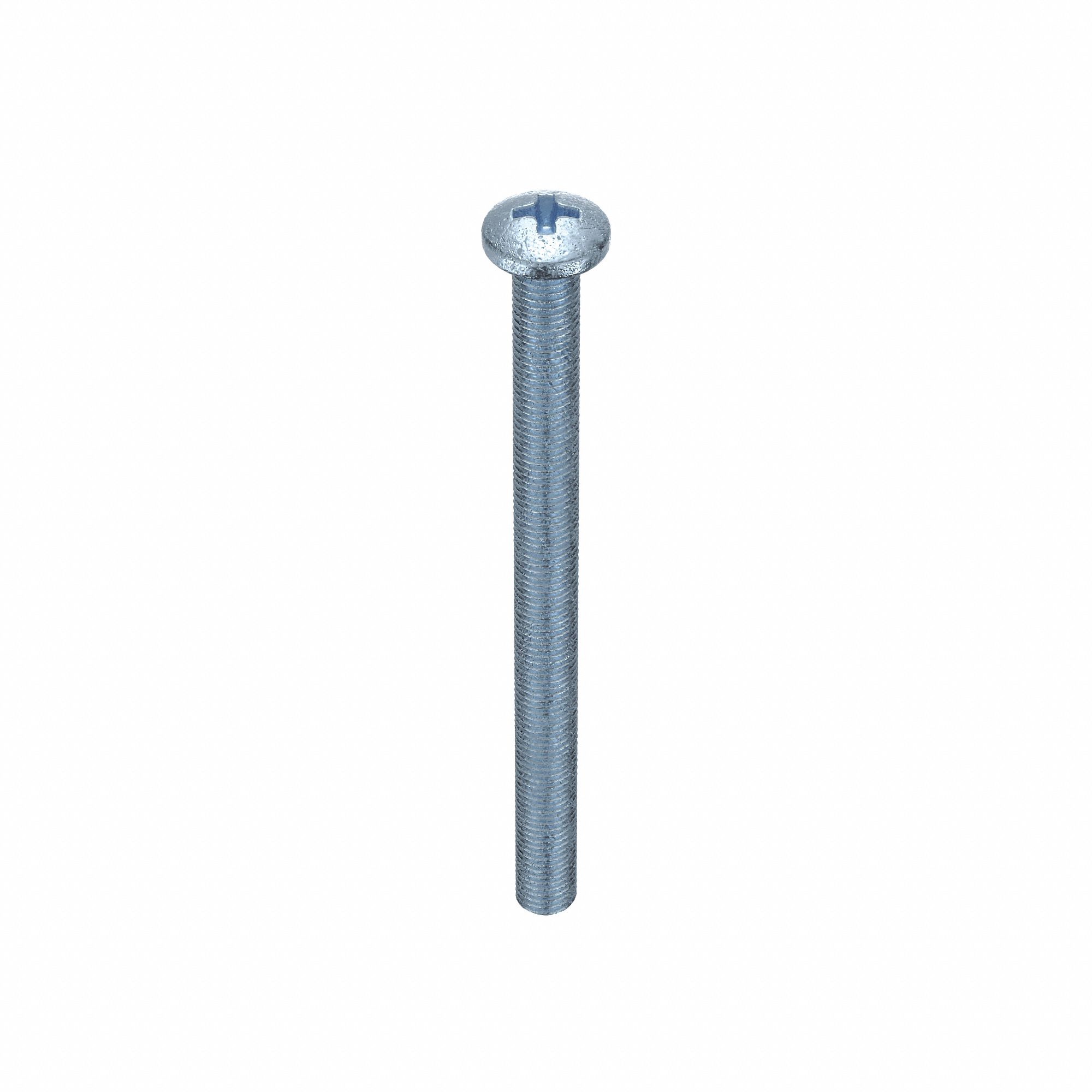 MACHINE SCREW, #10-24 THREAD, 2&frac12; IN L, STEEL, ZINC PLATED, PAN, PHILLIPS, INCH, 100 PK