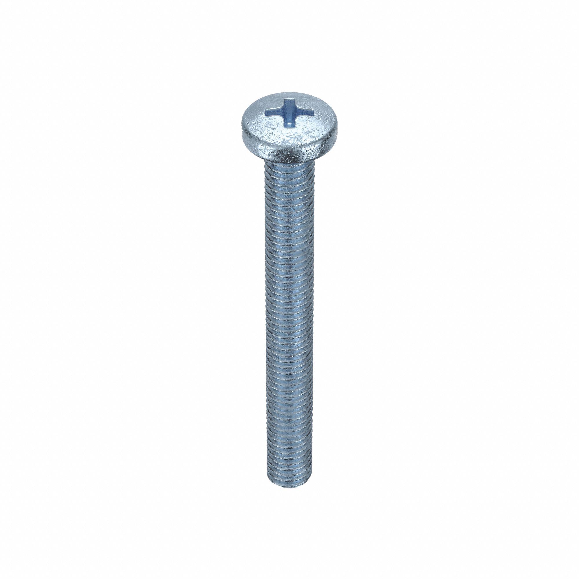 Machine Screws: #10-32 Thread Size, 1 3/4 in Lg, Steel, Zinc-Plated, Pan, Phillips, 100 PK