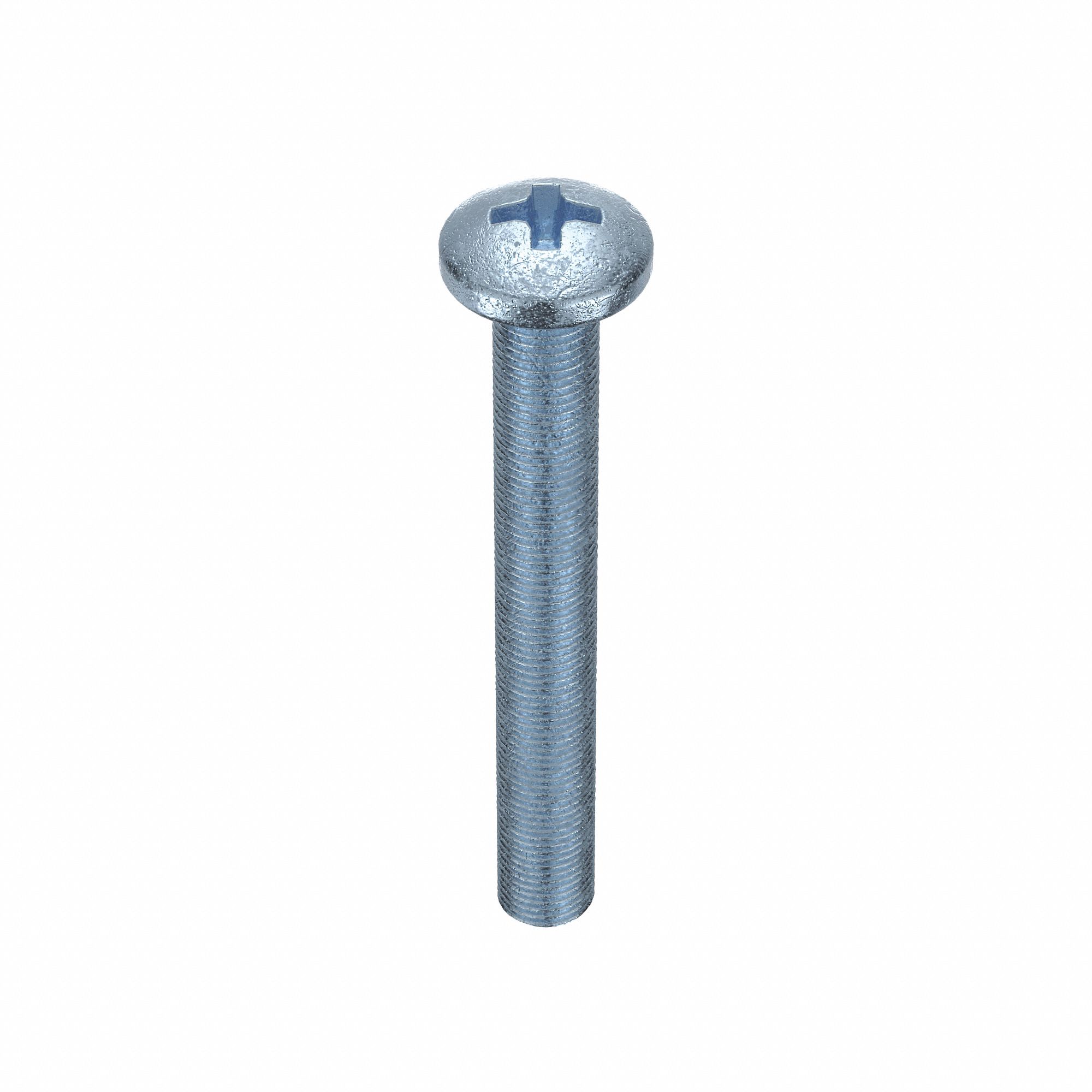 MACHINE SCREW, ¼"-20 THREAD, 2 IN L, STEEL, ZINC PLATED, PAN, PHILLIPS, ASME B18.6.3, 100 PK