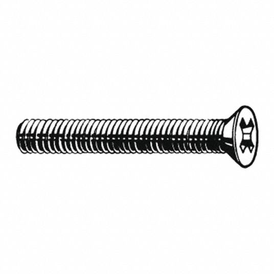 GRAINGER APPROVED 1024 Machine Screw, Flat, Phillips, 188 (304