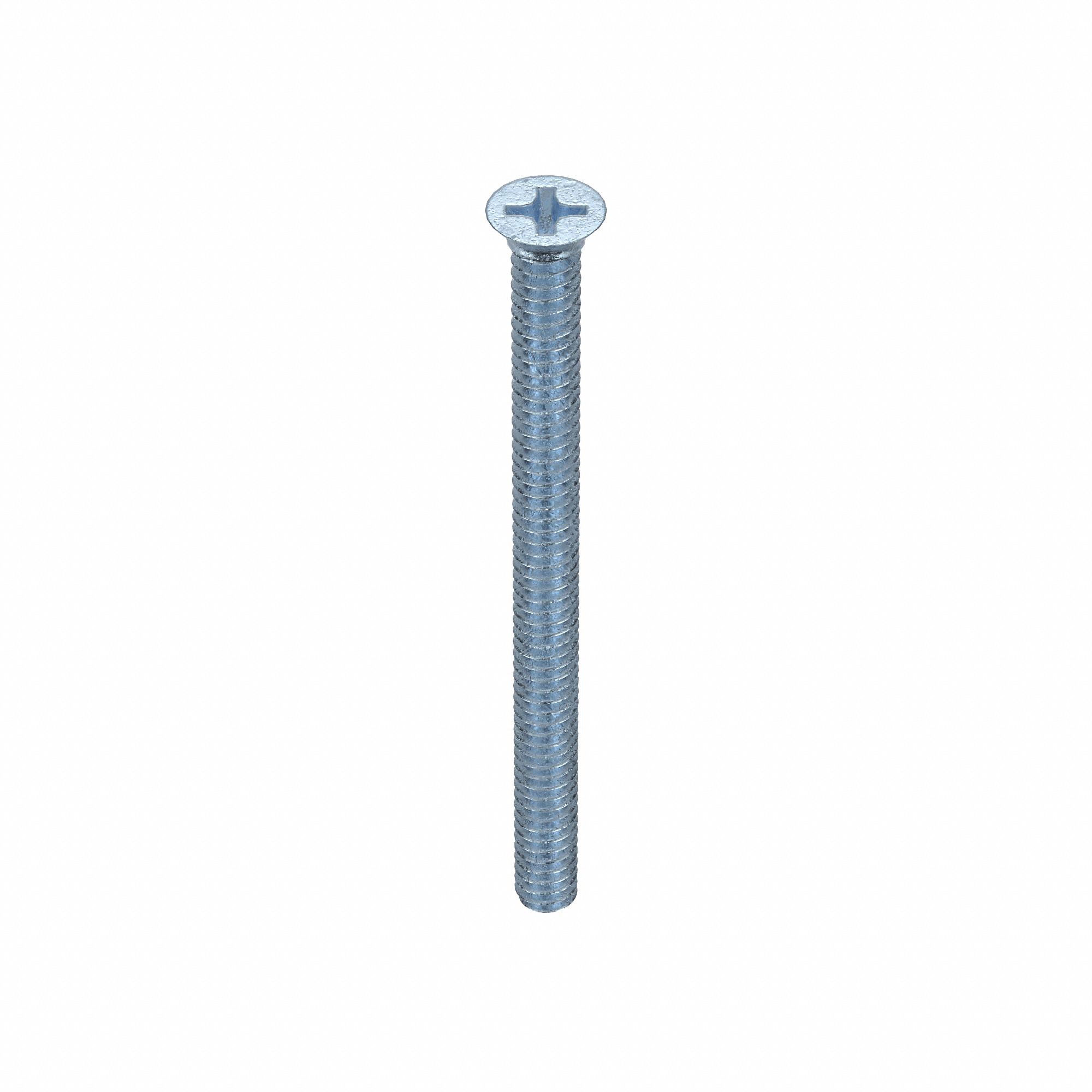 MACHINE SCREW, #4-40 THREAD, 1½ IN L, STEEL, ZINC PLATED, FLAT, PHILLIPS, INCH, 100 PK