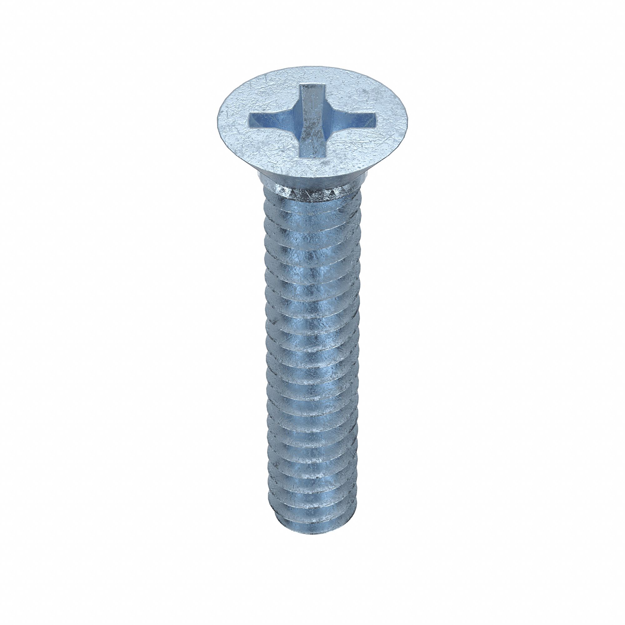Machine Screw: #6-32 Thread Size, 3/4 in Lg, Steel, Zinc-Plated, Flat, Phillips, 100 PK