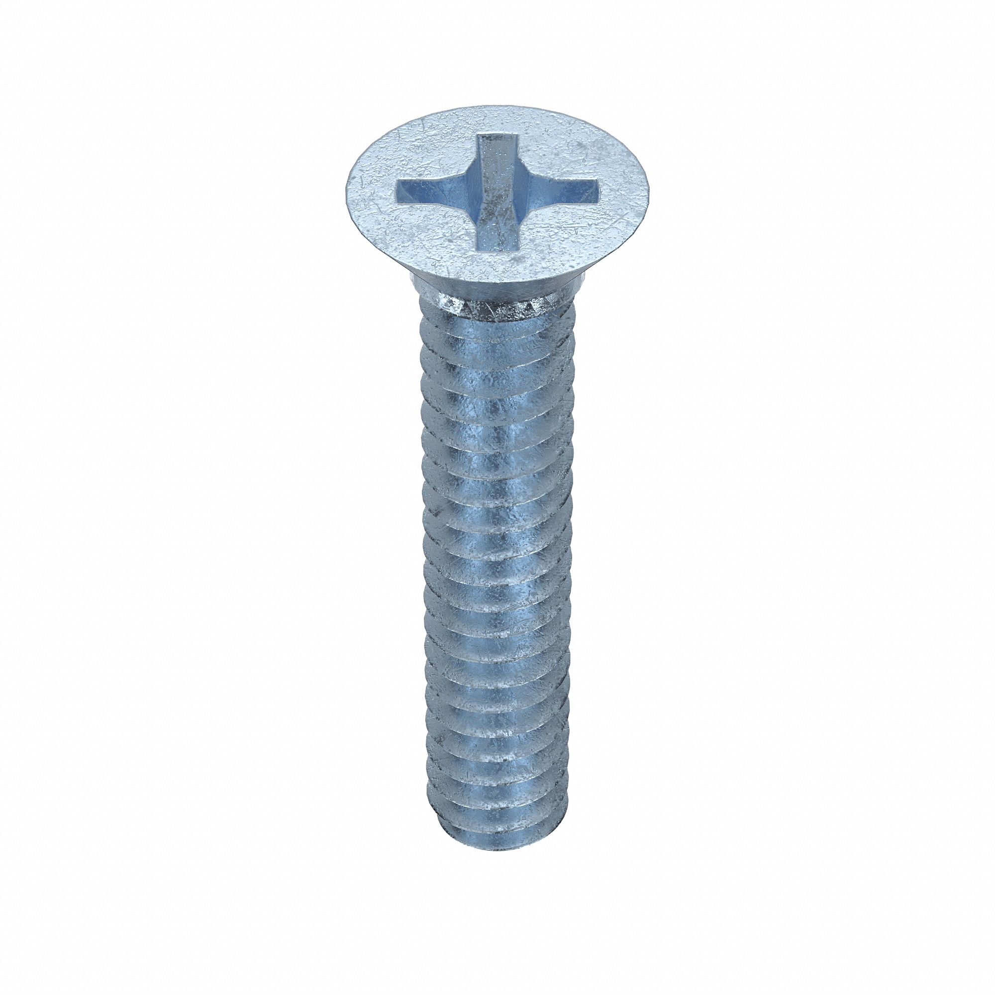 MACHINE SCREW, #6-32 THREAD, ¾ IN L, STEEL, ZINC PLATED, FLAT, PHILLIPS, INCH, ROUND, 100 PK