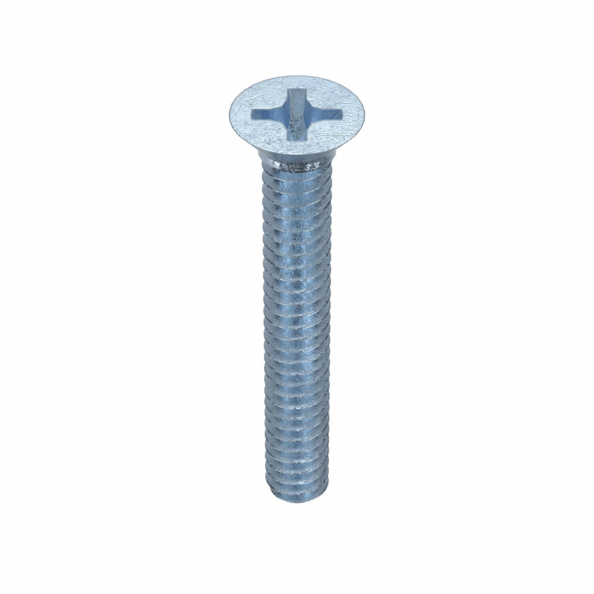 Machine Screw: #6-32 Thread Size, 1 in Lg, Steel, Zinc-Plated, Flat, Phillips, Machine Screw, 100 PK