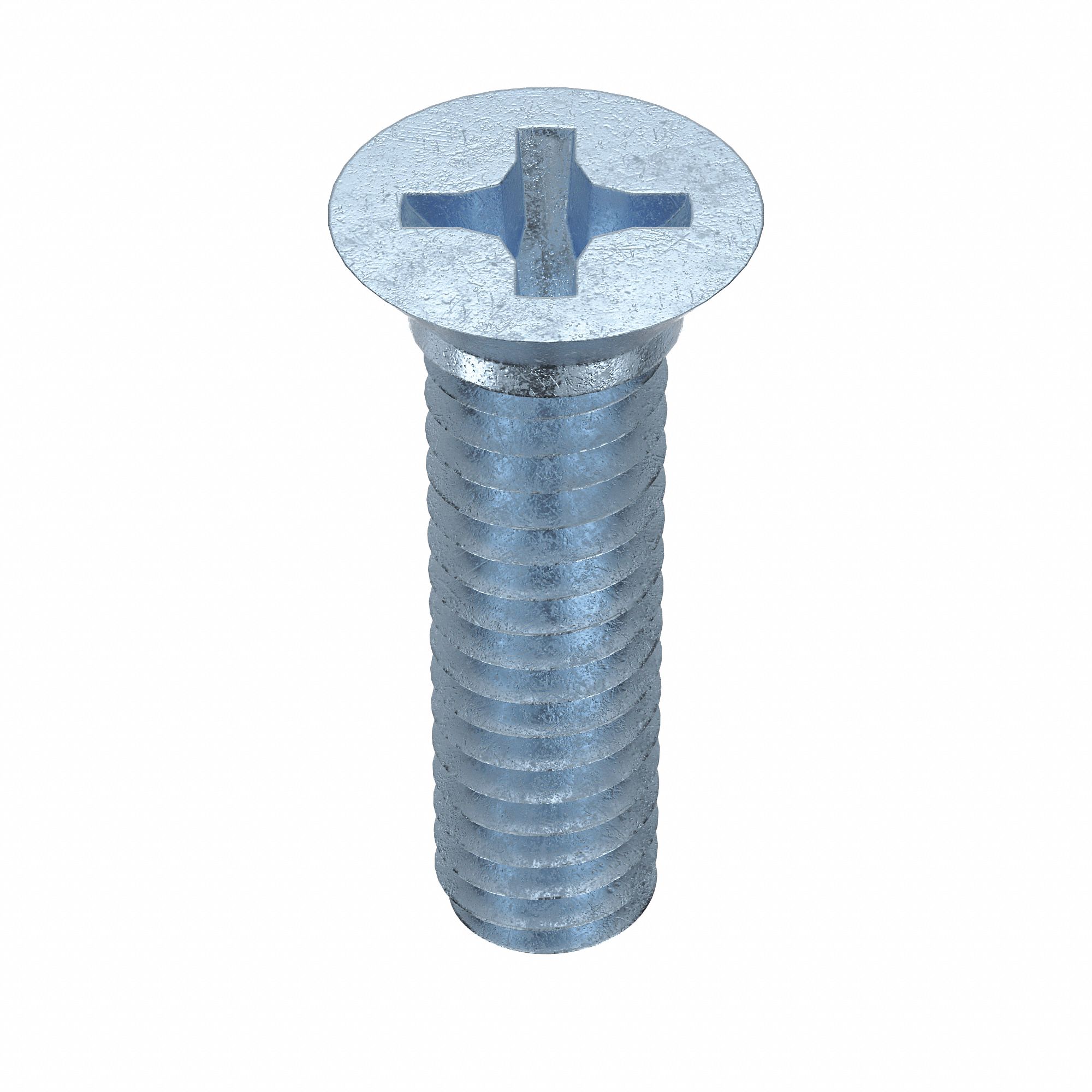 Machine Screw: #8-32 Thread Size, 5/8 in Lg, Steel, Zinc-Plated, Flat, Phillips, 100 PK