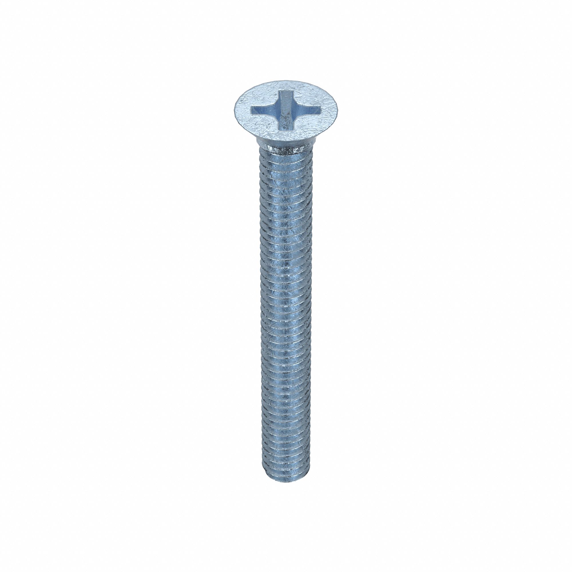 MACHINE SCREW, #8-32 THREAD, 1½ IN L, STEEL, ZINC PLATED, FLAT, PHILLIPS, INCH, 100 PK