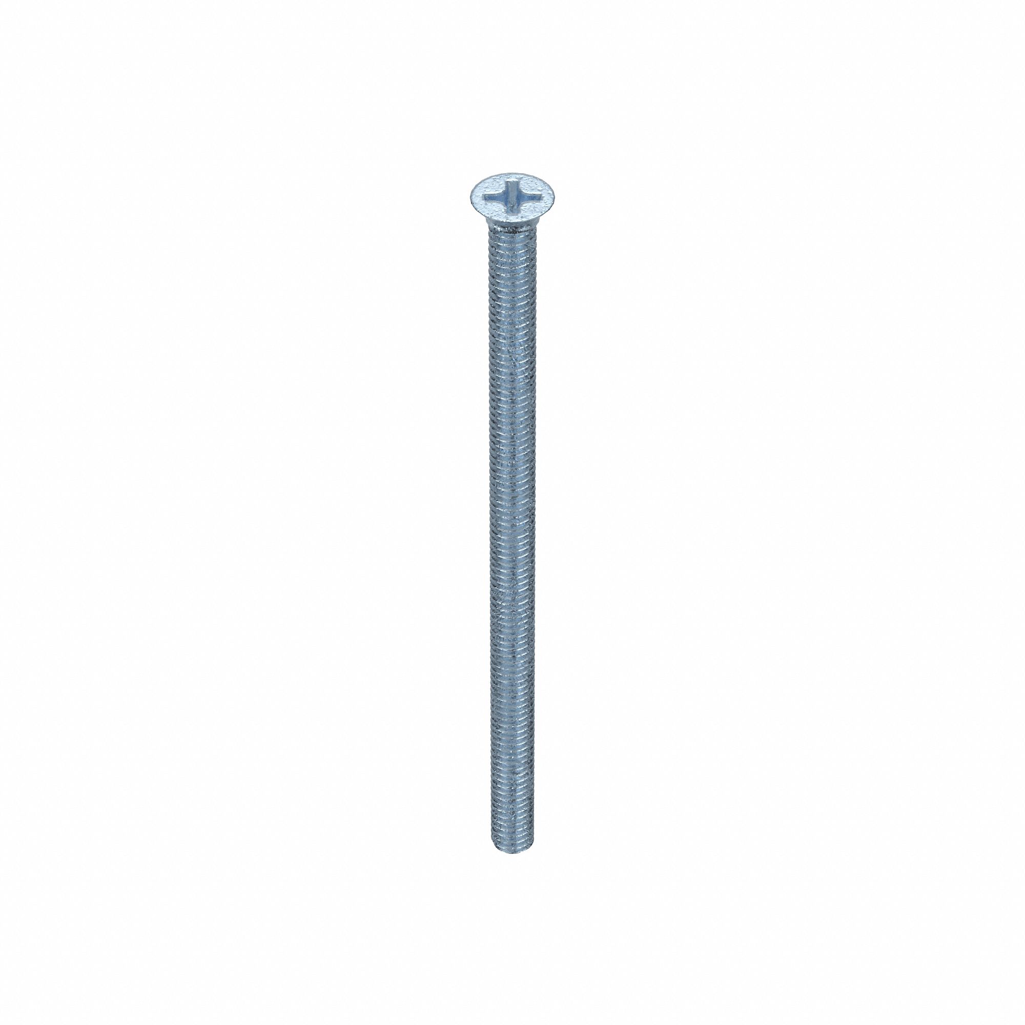 MACHINE SCREW, #8-32 THREAD, 3 IN L, STEEL, ZINC PLATED, FLAT, PHILLIPS, ASME B18.6.3, 100 PK