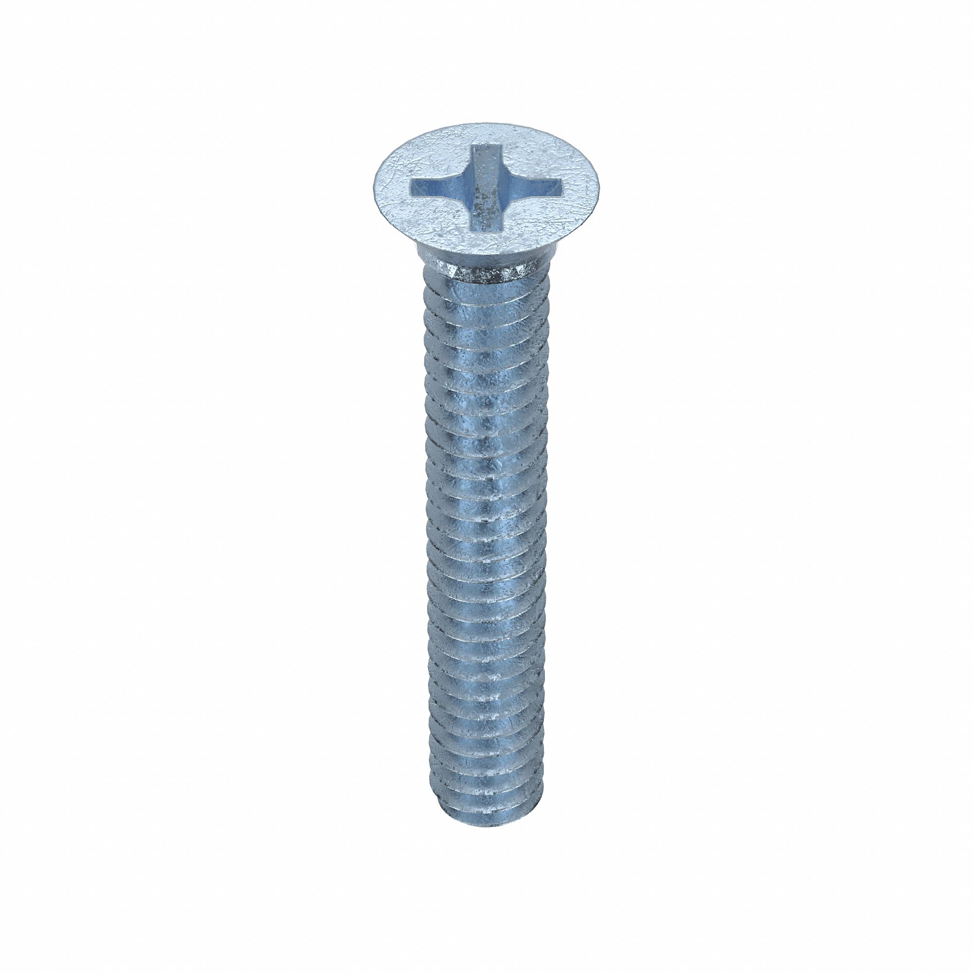 MACHINE SCREW, #10-24 THREAD, 1¼ IN L, STEEL, ZINC PLATED, FLAT, PHILLIPS, INCH, 100 PK