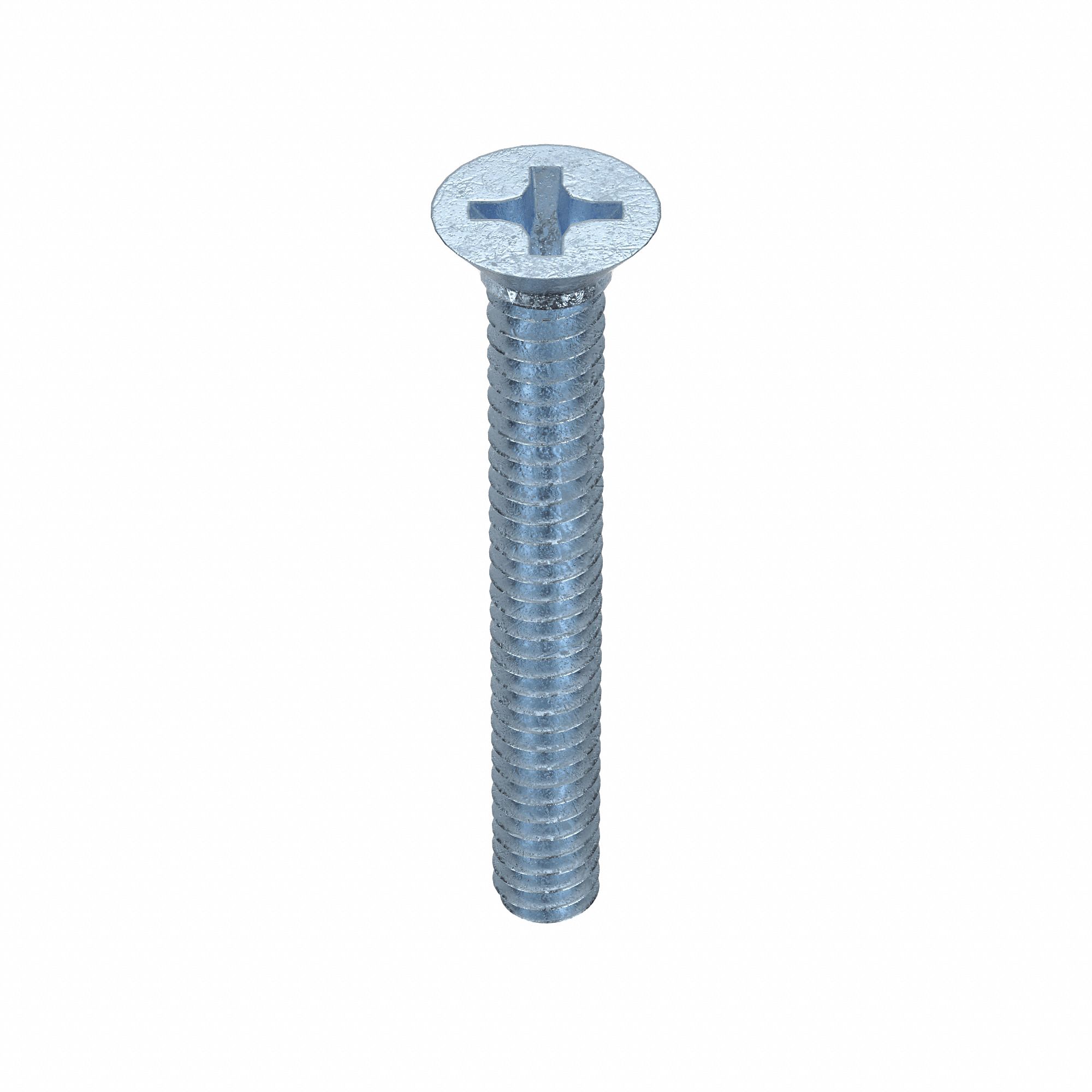 MACHINE SCREW, #10-24 THREAD, 1½ IN L, STEEL, ZINC PLATED, FLAT, PHILLIPS, INCH, 100 PK