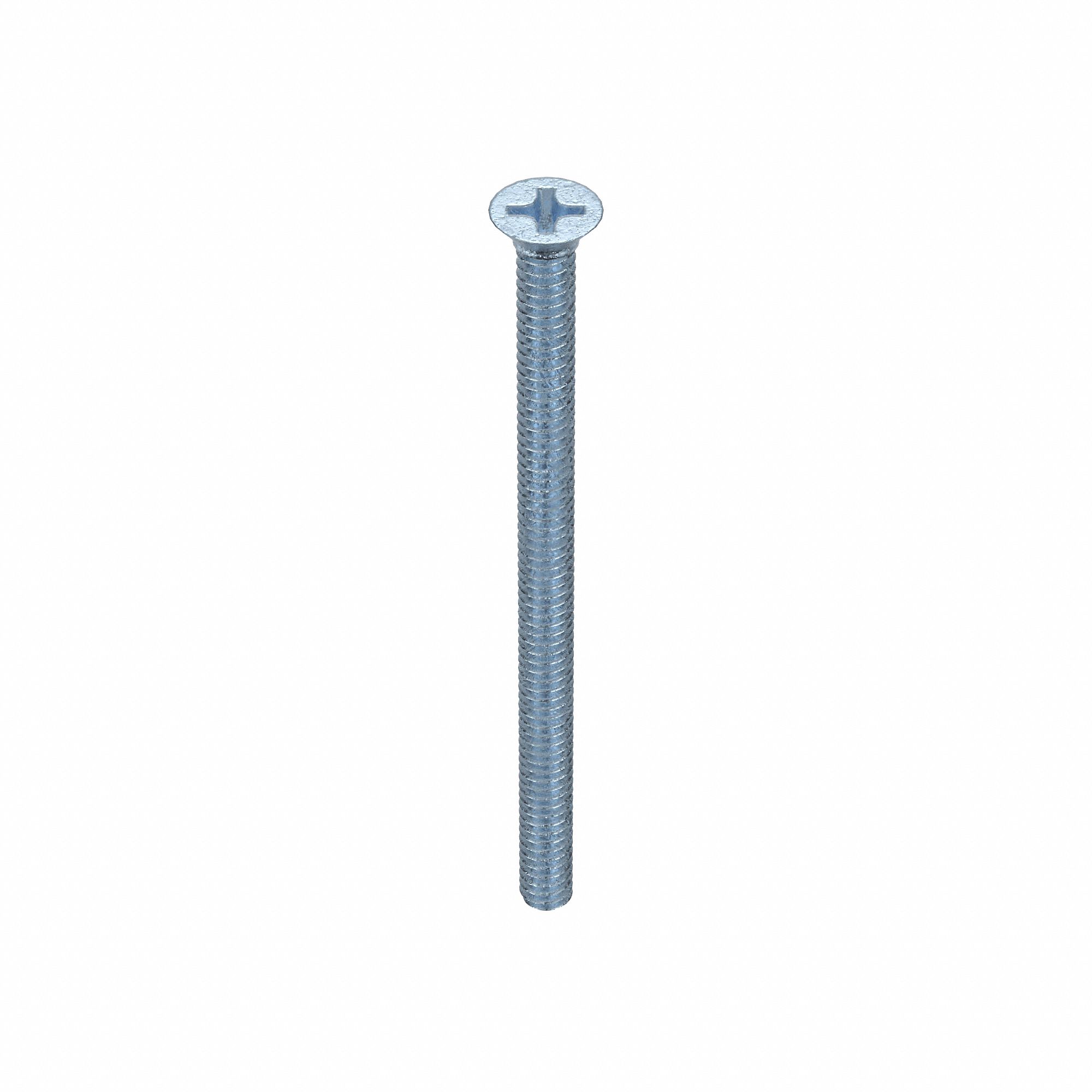 MACHINE SCREW, #10-24 THREAD, 3 IN L, STEEL, ZINC PLATED, FLAT, PHILLIPS, ASME B18.6.3, 100 PK