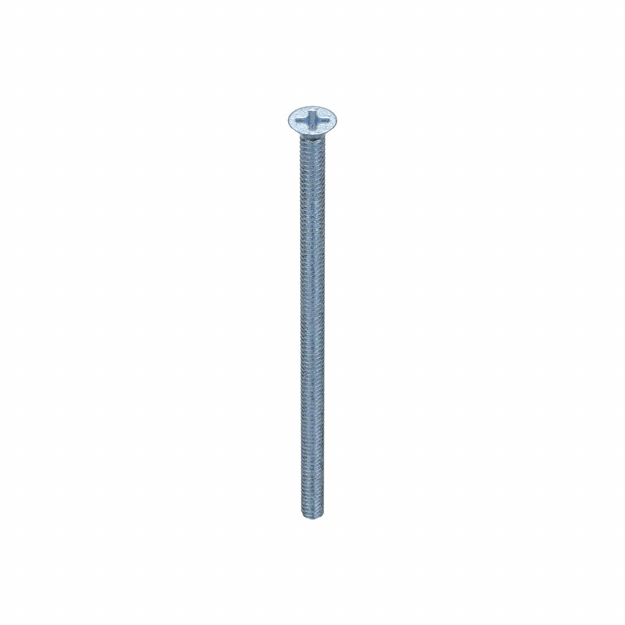 MACHINE SCREW, #10-24 THREAD, 4 IN L, STEEL, ZINC PLATED, FLAT, PHILLIPS, ASME B18.6.3, 100 PK