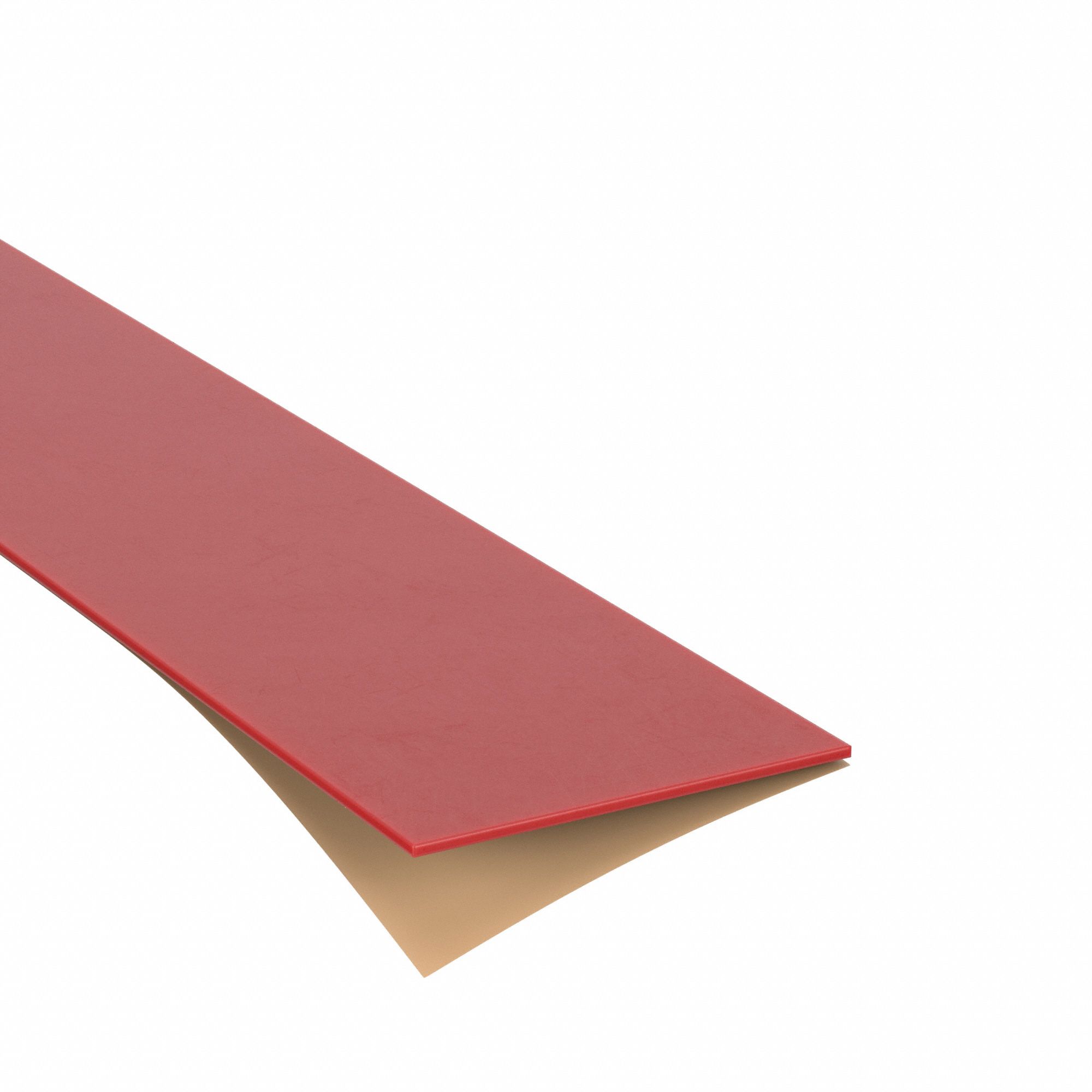Rubber Sheet: Silicone, Std, 1/8 in Thick, 2 in x 36 in, Red, 30 Shore A Durometer, Adhesive, Smooth