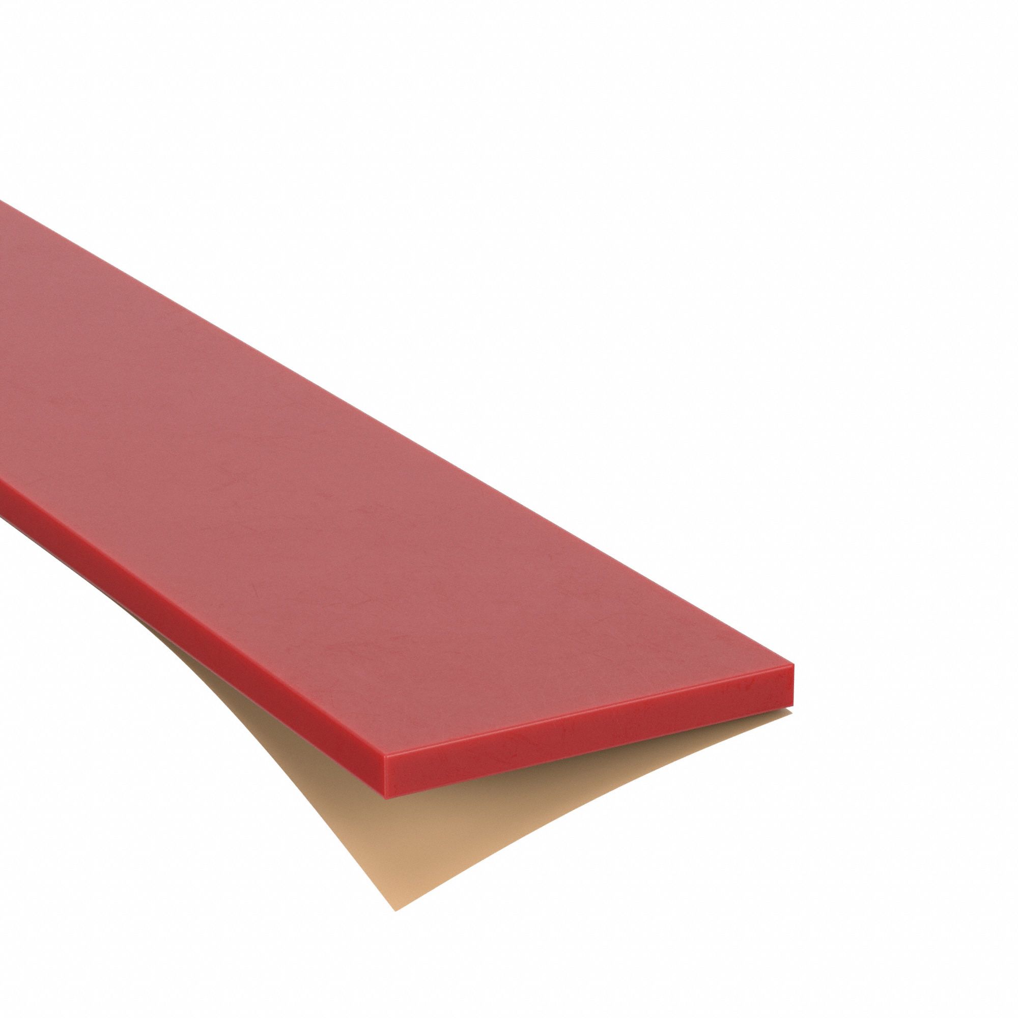 Rubber Sheet: Silicone, Std, 1/4 in Thick, 2 in x 36 in, Red, 30 Shore A Durometer, Adhesive, Smooth