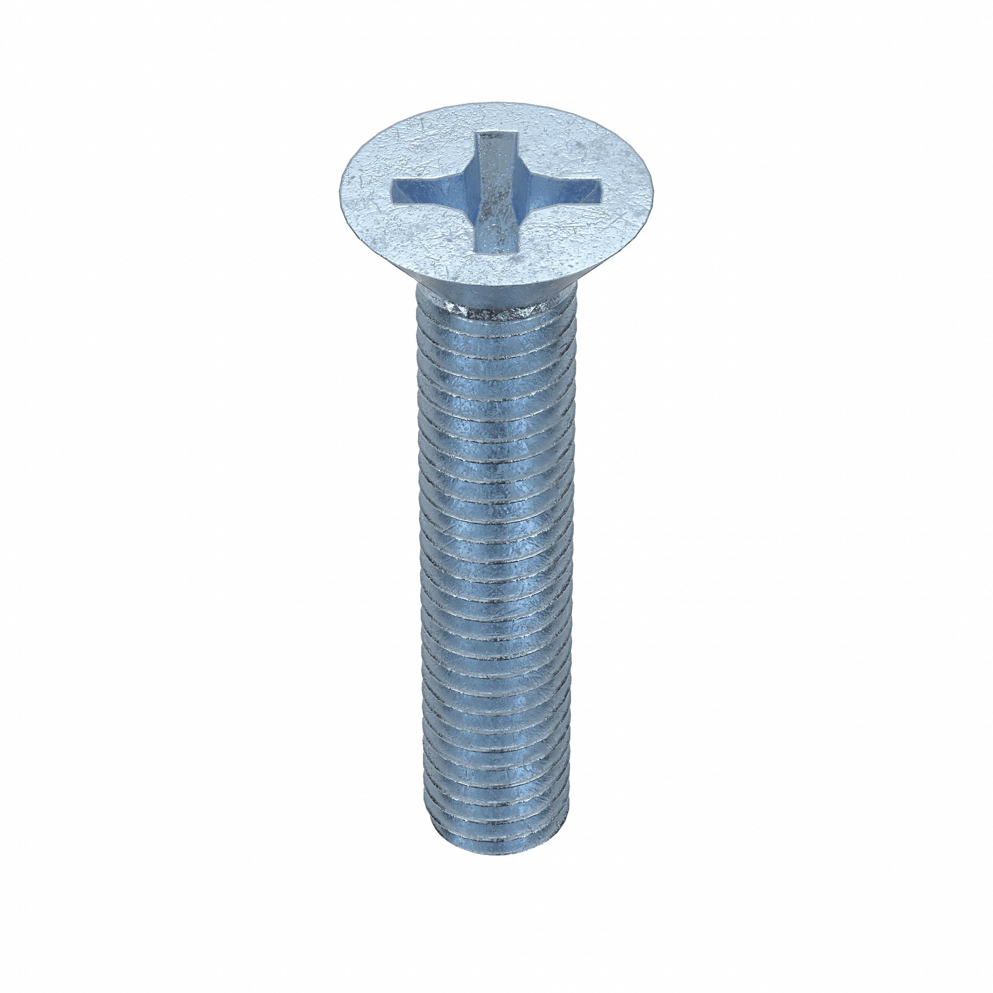Machine Screw: #10-32 Thread Size, 1 in Lg, Steel, Zinc-Plated, Flat, Phillips, 100 PK