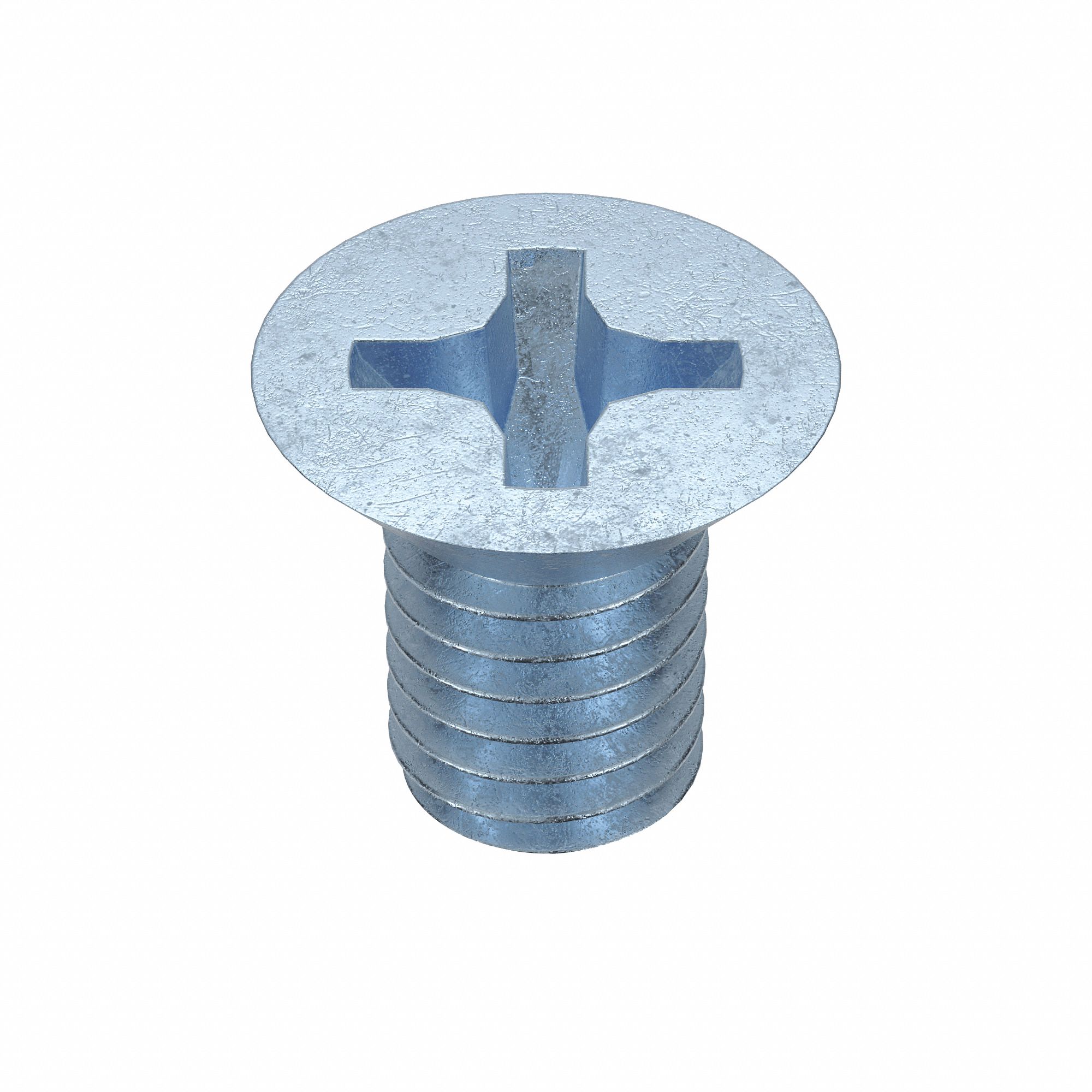 Machine Screws: #10-32 Thread Size, 2 1/2 in Lg, Steel, Zinc-Plated, Flat, Phillips, 100 PK