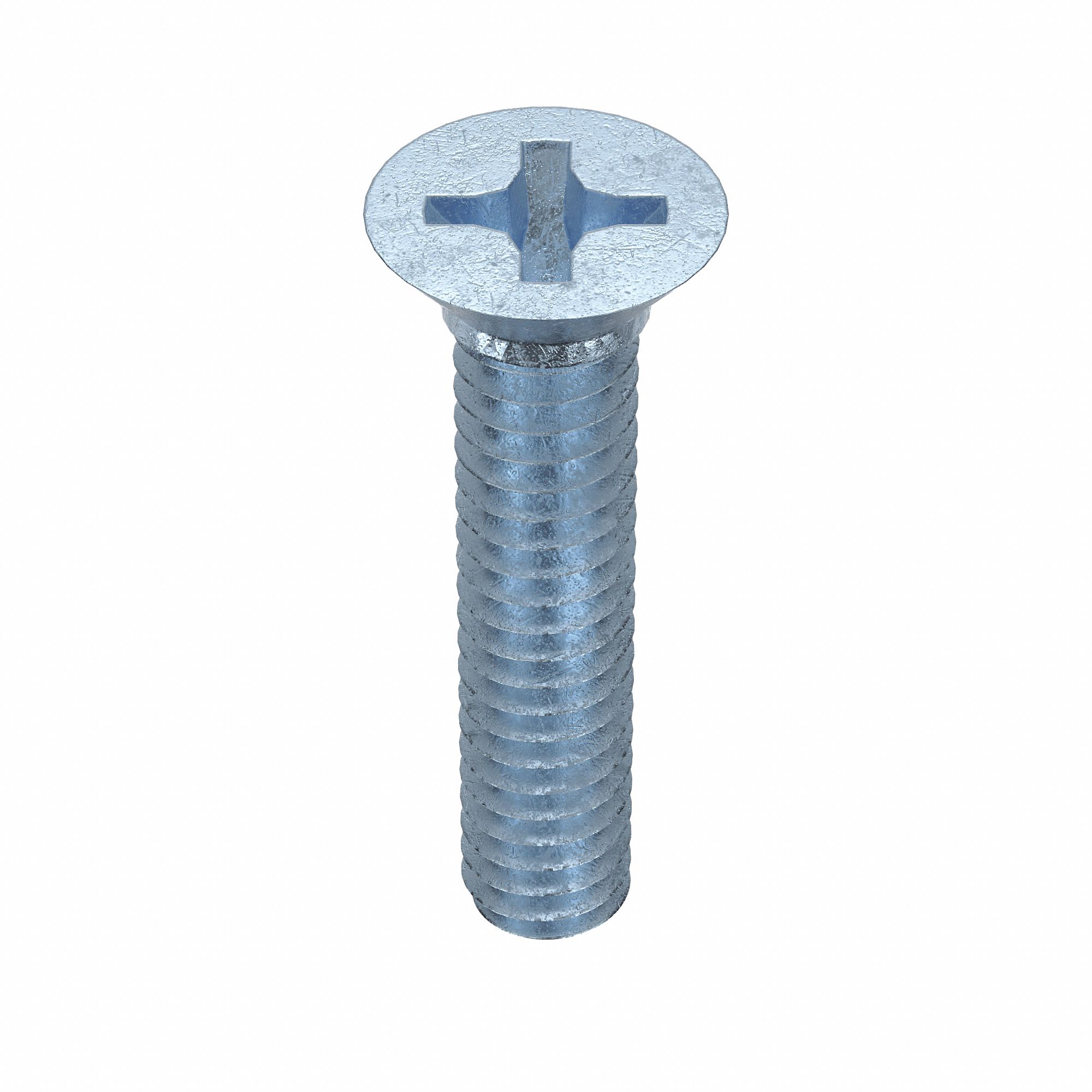 MACHINE SCREW, ¼"-20 THREAD, 1¼ IN L, STEEL, ZINC PLATED, FLAT, PHILLIPS, INCH, 100 PK