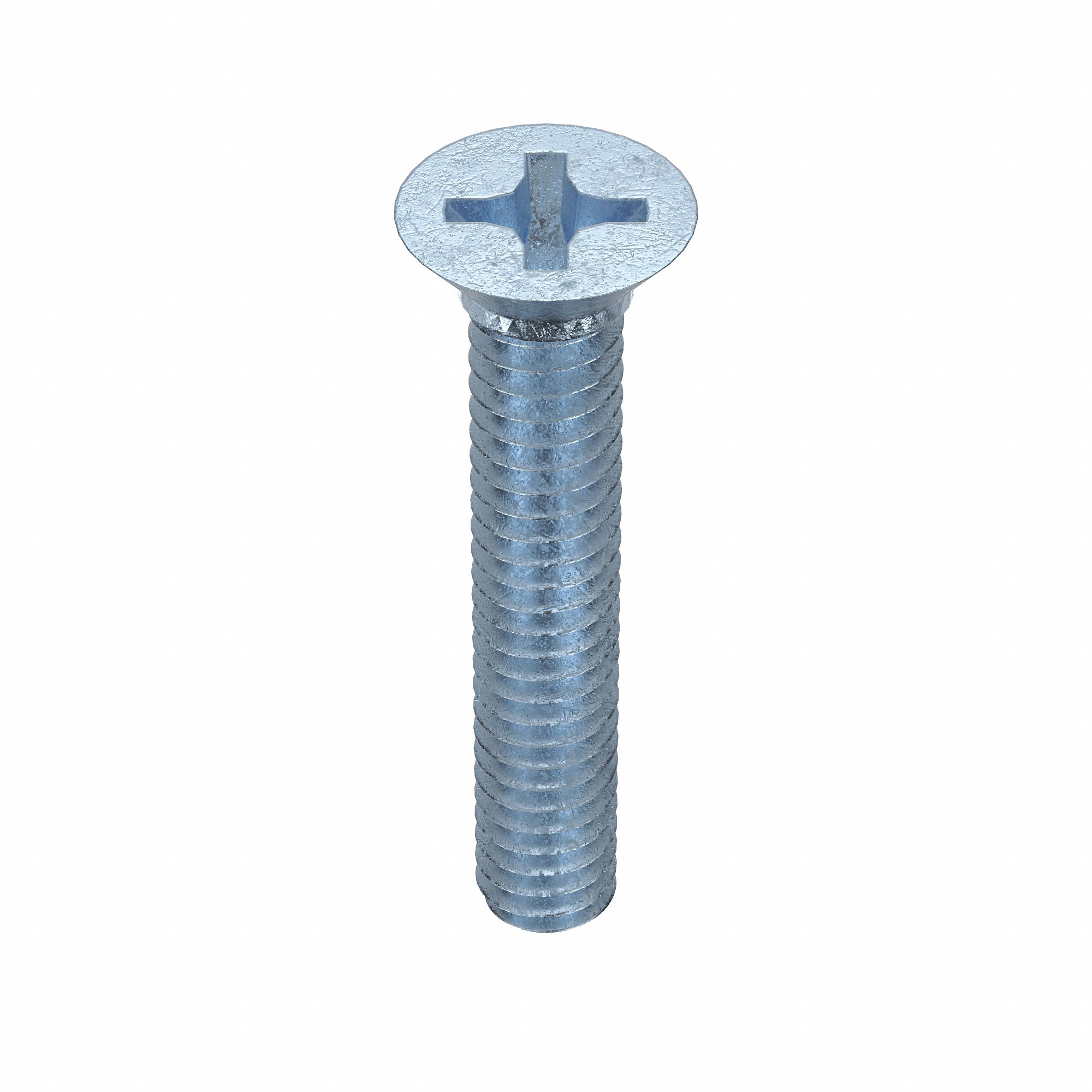 MACHINE SCREW, ¼"-20 THREAD, 1½ IN L, STEEL, ZINC PLATED, FLAT, PHILLIPS, INCH, 100 PK