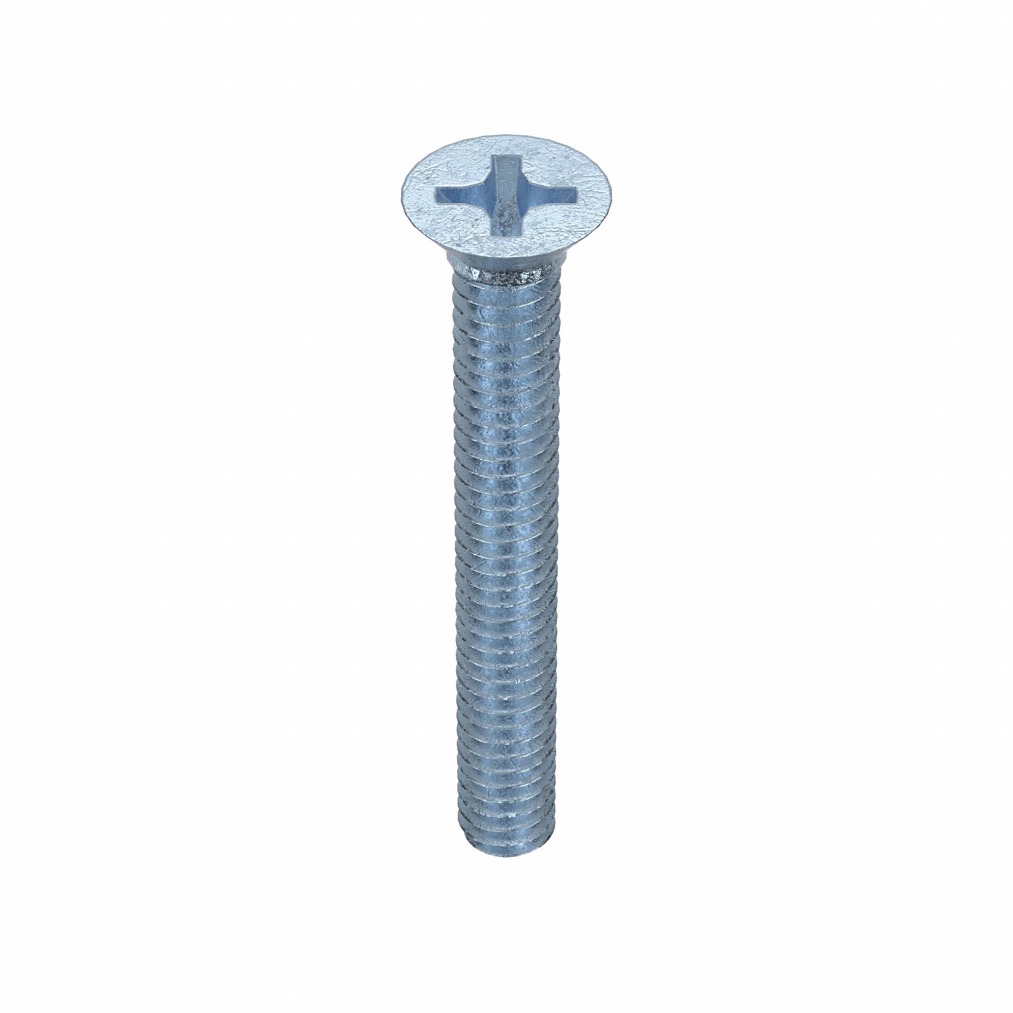 MACHINE SCREW, ¼"-20 THREAD, 2 IN L, STEEL, ZINC PLATED, FLAT, PHILLIPS, INCH, ROUND, 100 PK